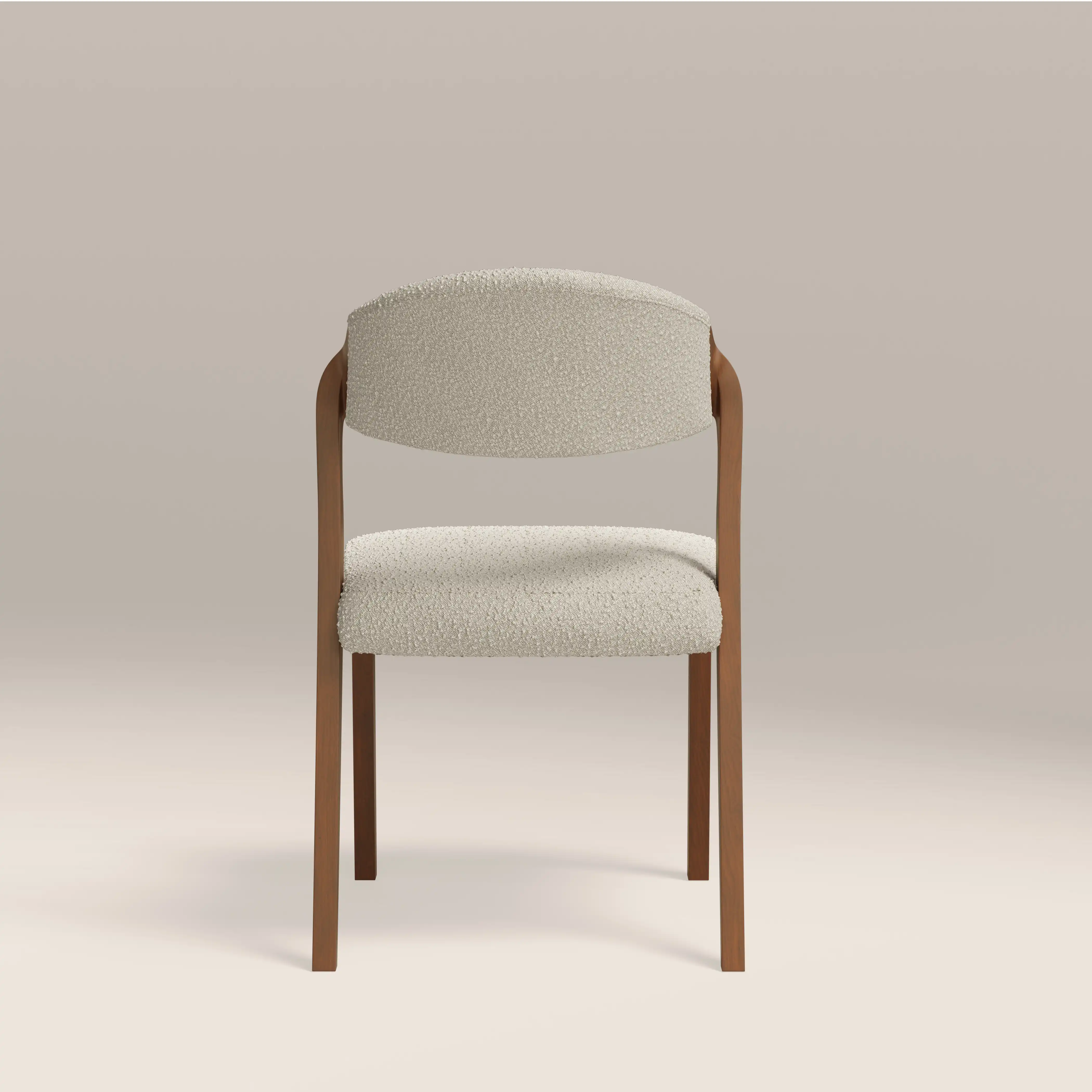 Kennedy Dining Chair | Speckled Stone Sustainable Boucle & Walnut - Image 6
