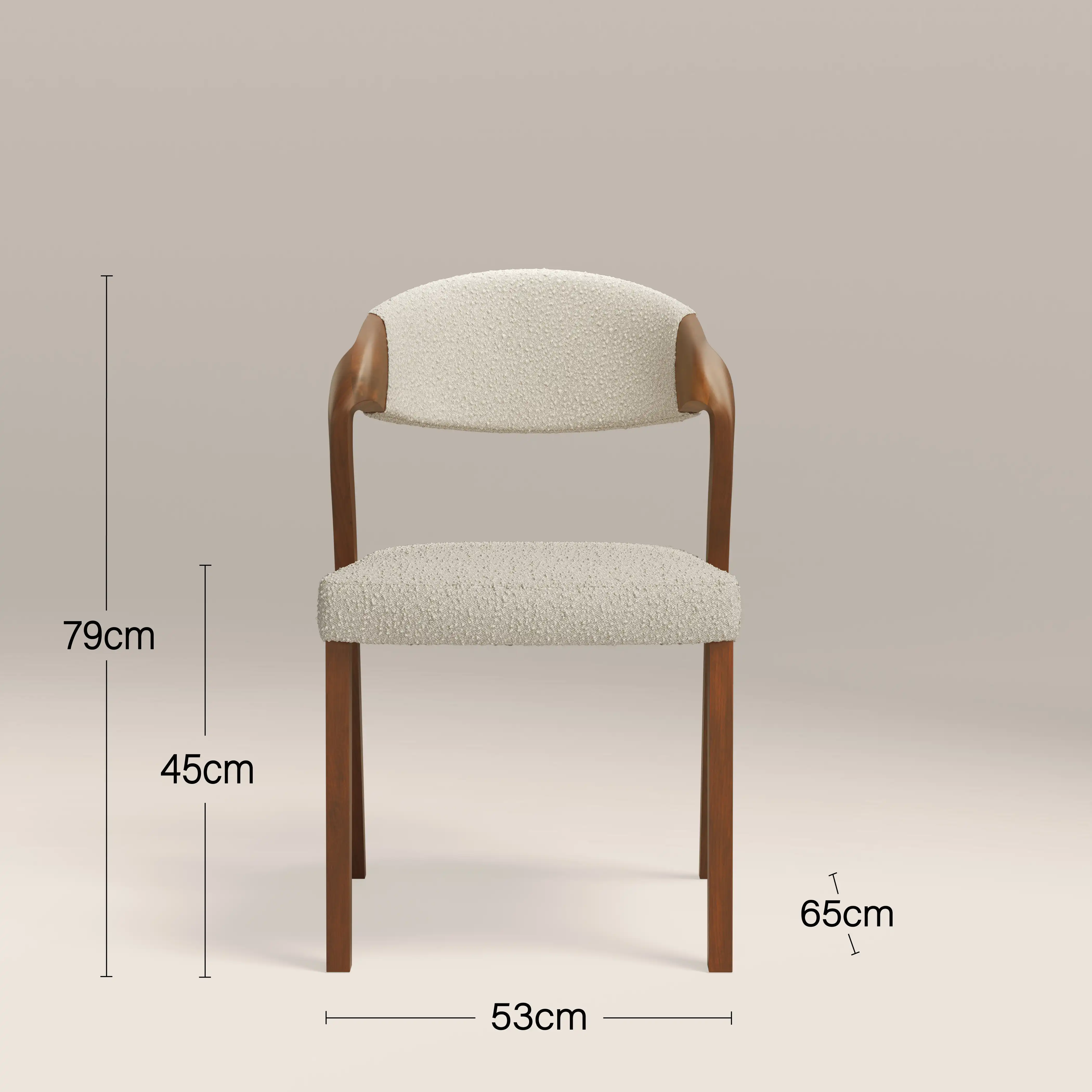 Kennedy Dining Chair | Speckled Stone Sustainable Boucle & Walnut - Image 7