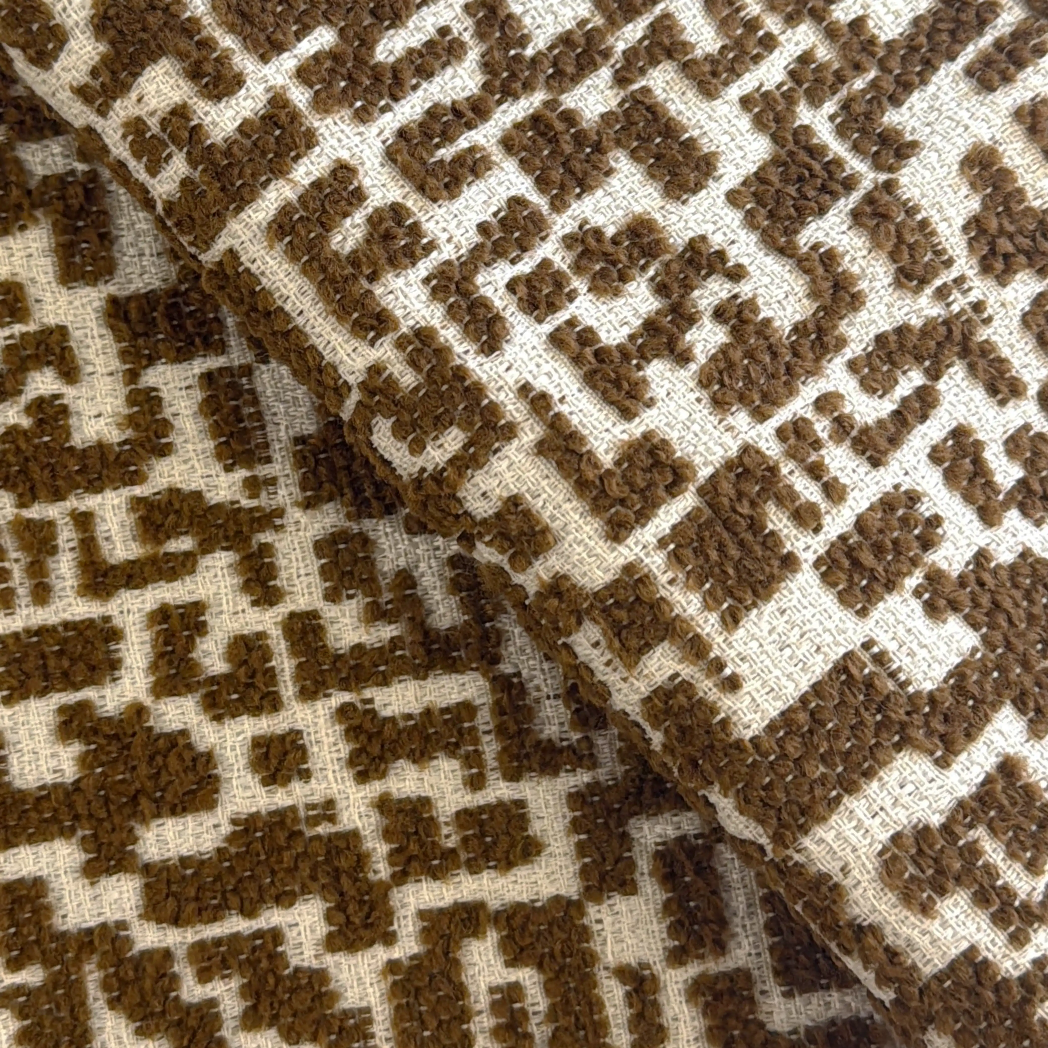 Kira Accent Chair | Ochre Maze Boucle & Walnut - Image 4