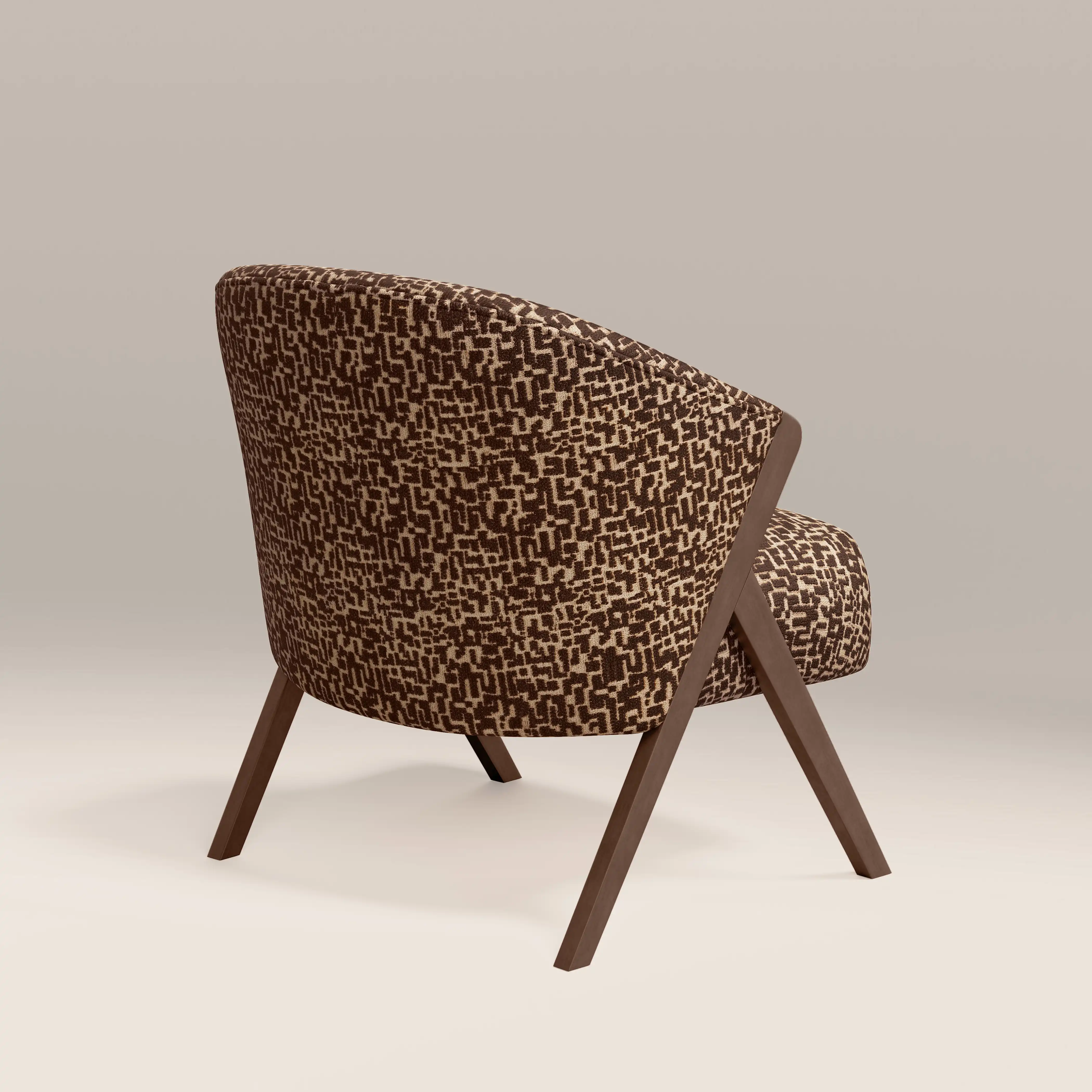 Kira Accent Chair | Ochre Maze Boucle & Walnut - Image 6