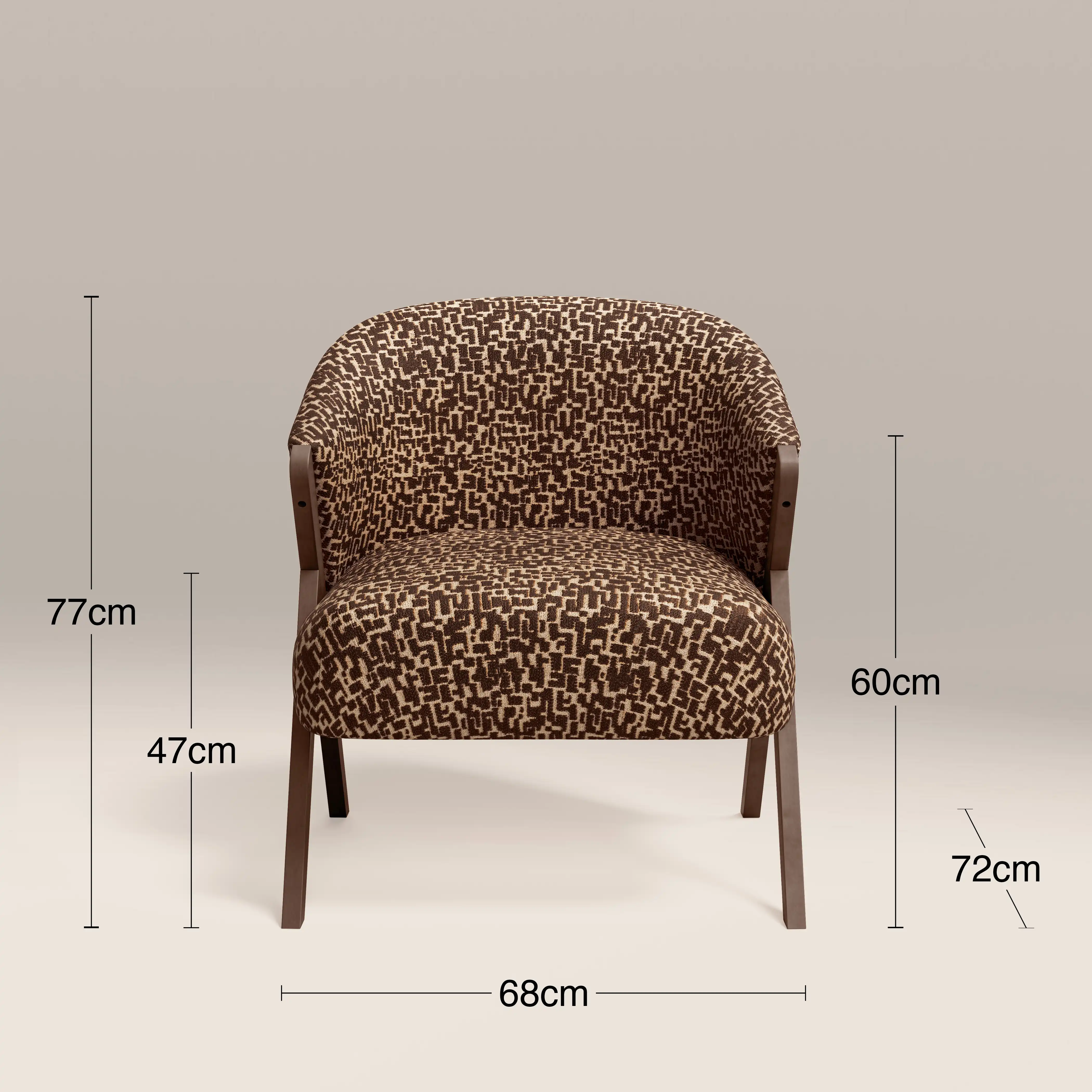 Kira Accent Chair | Ochre Maze Boucle & Walnut - Image 8