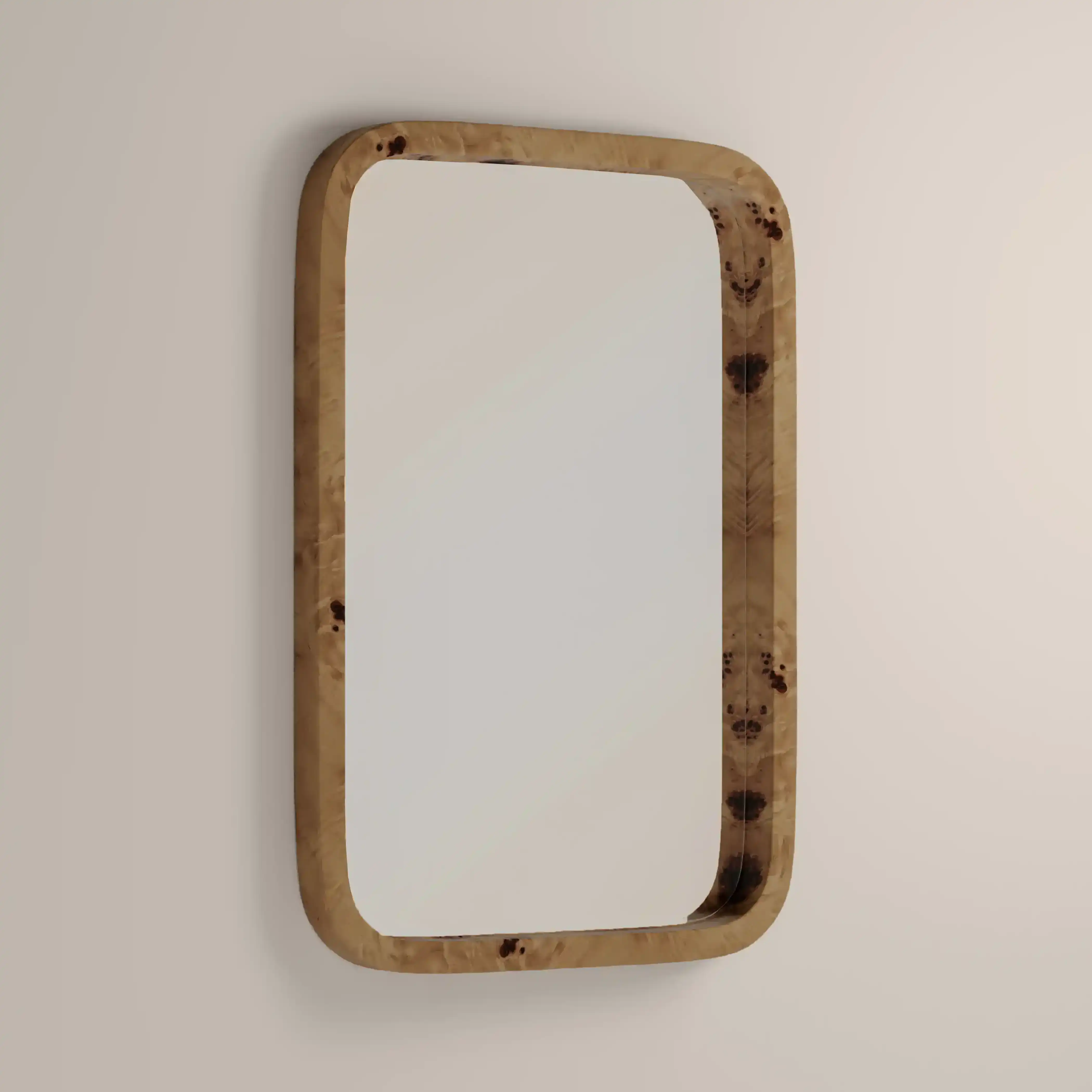 Kolson Rectangle Wall Mirror, 76 x 53 cm| Burl Wood - Image 4