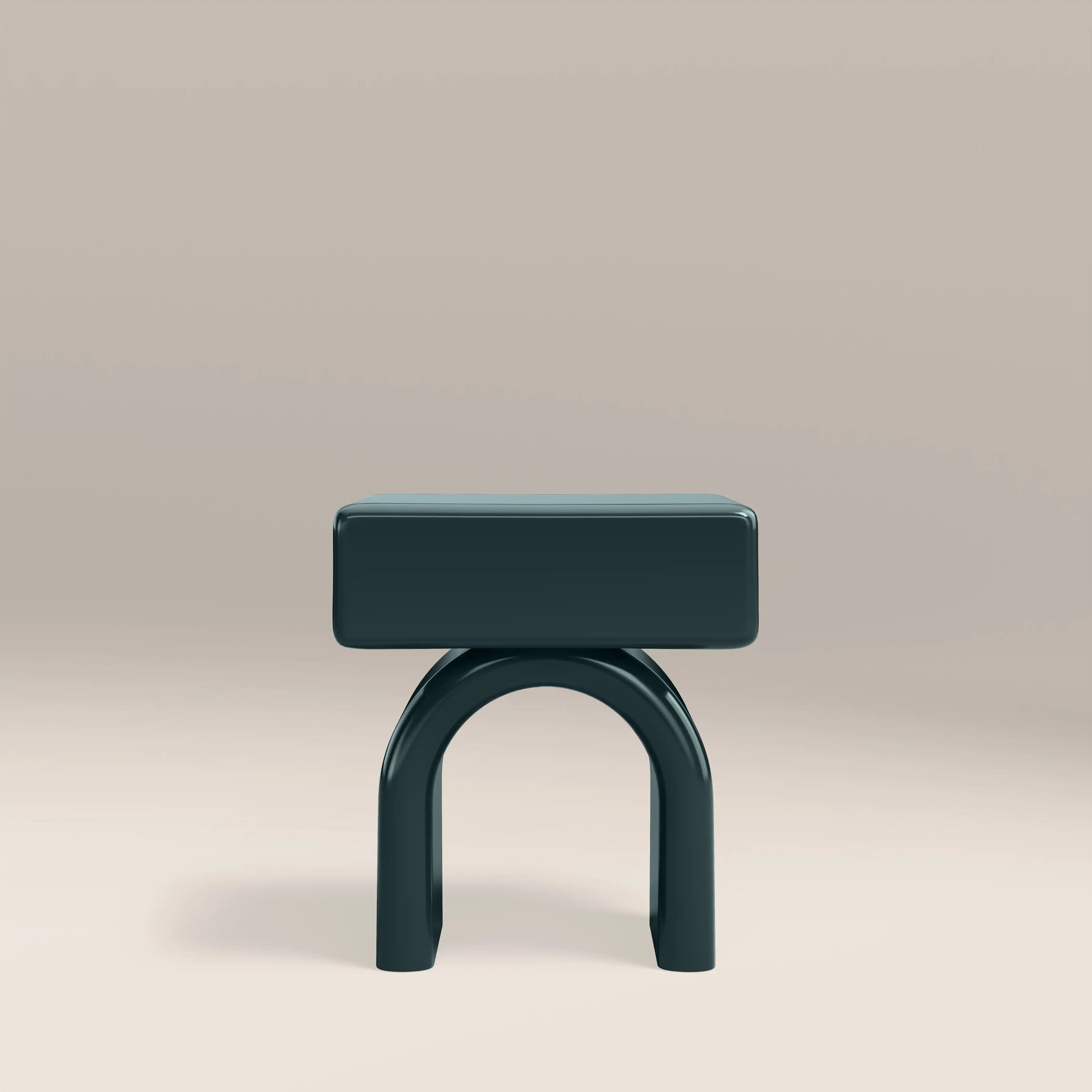 Kudo 1 Drawer Bedside Table | High Gloss Emerald Green