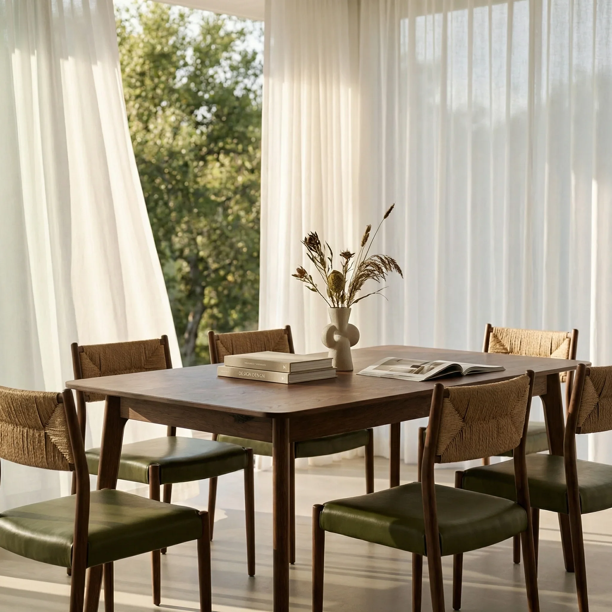 Landon 4 Seat Rectangle Wooden Dining Table | Walnut