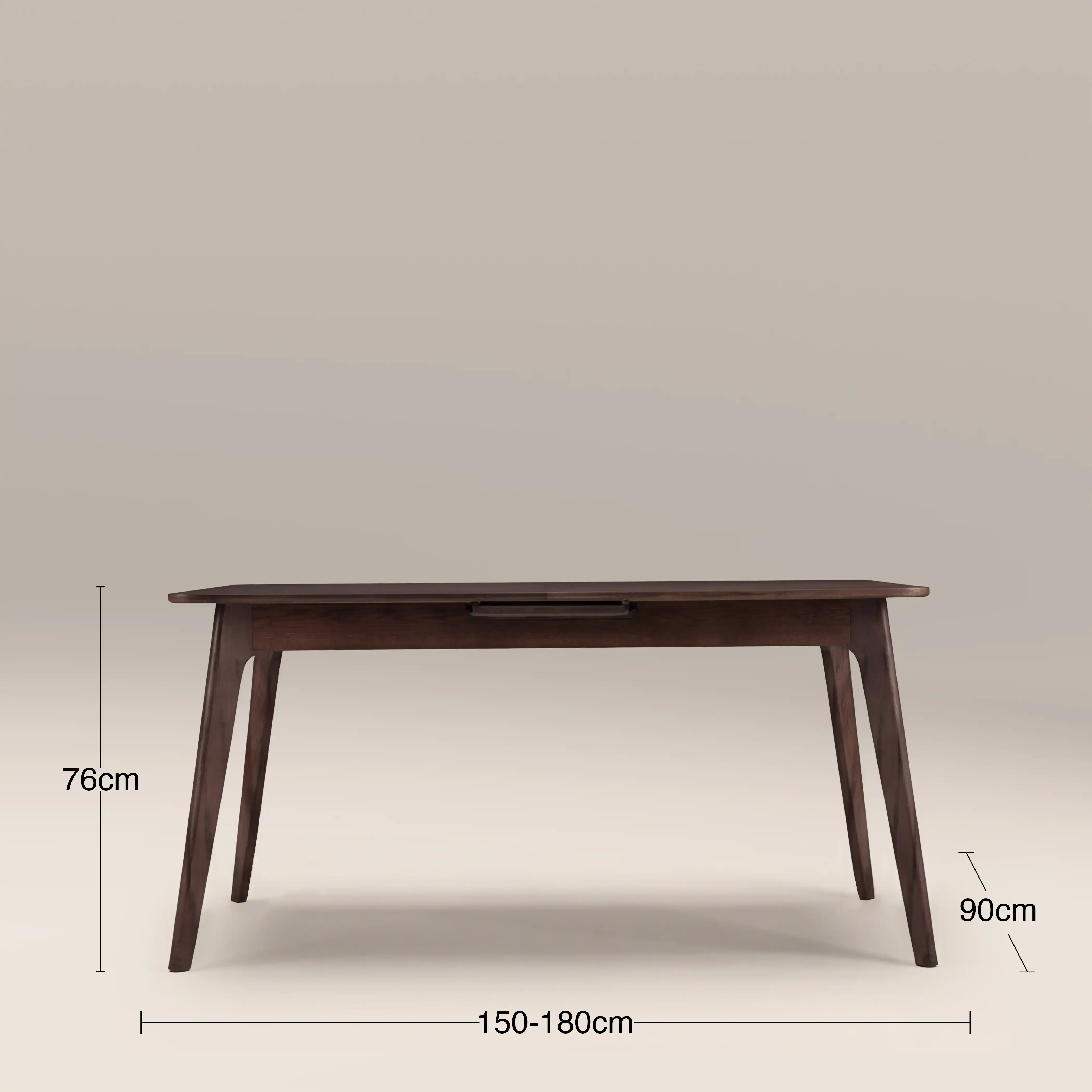Landon 4-6 Seat Rectangle Wooden Extendable Dining Table | Walnut - Image 7
