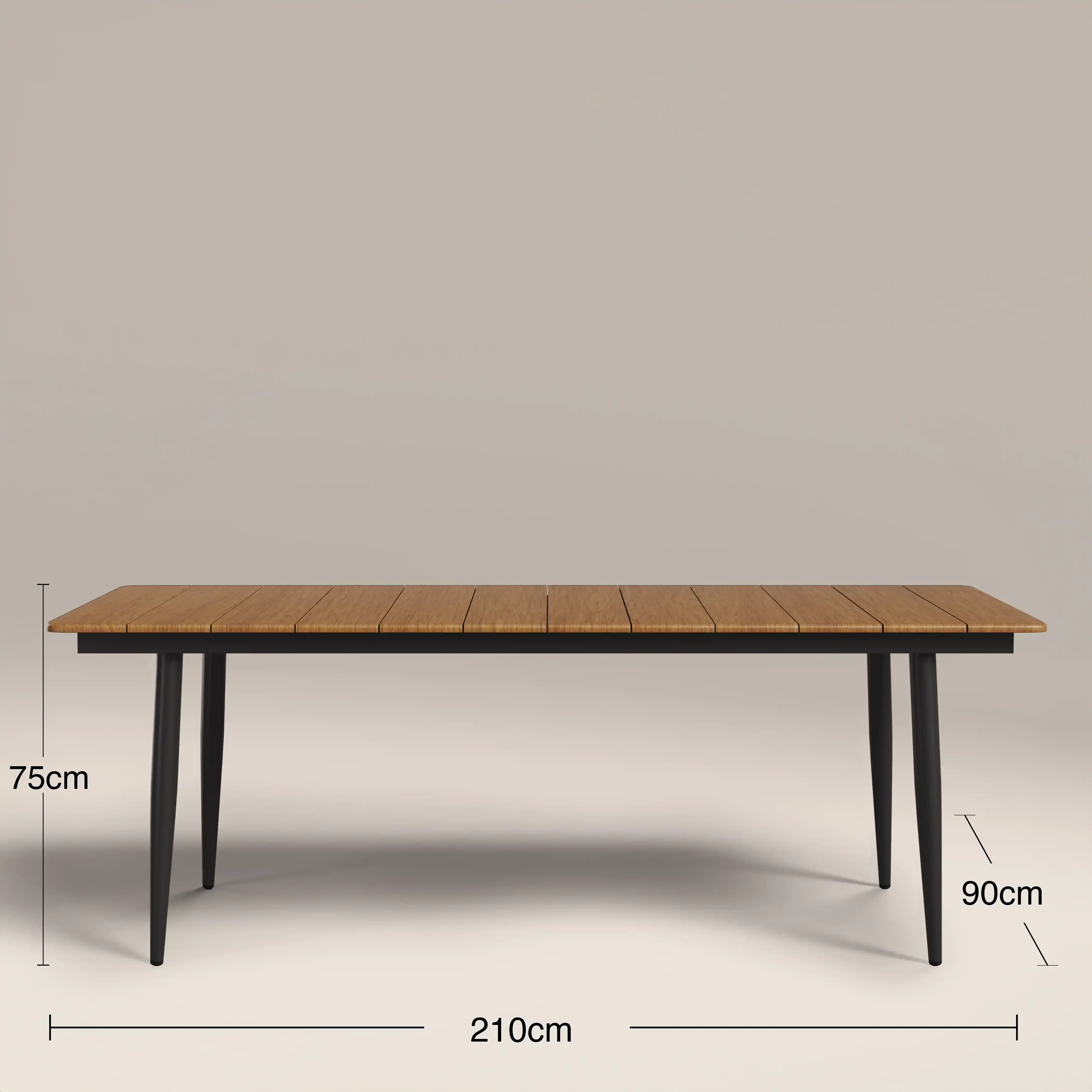 Lorenzo 8 Seat Garden Dining Set | Oak & Beige - Image 6