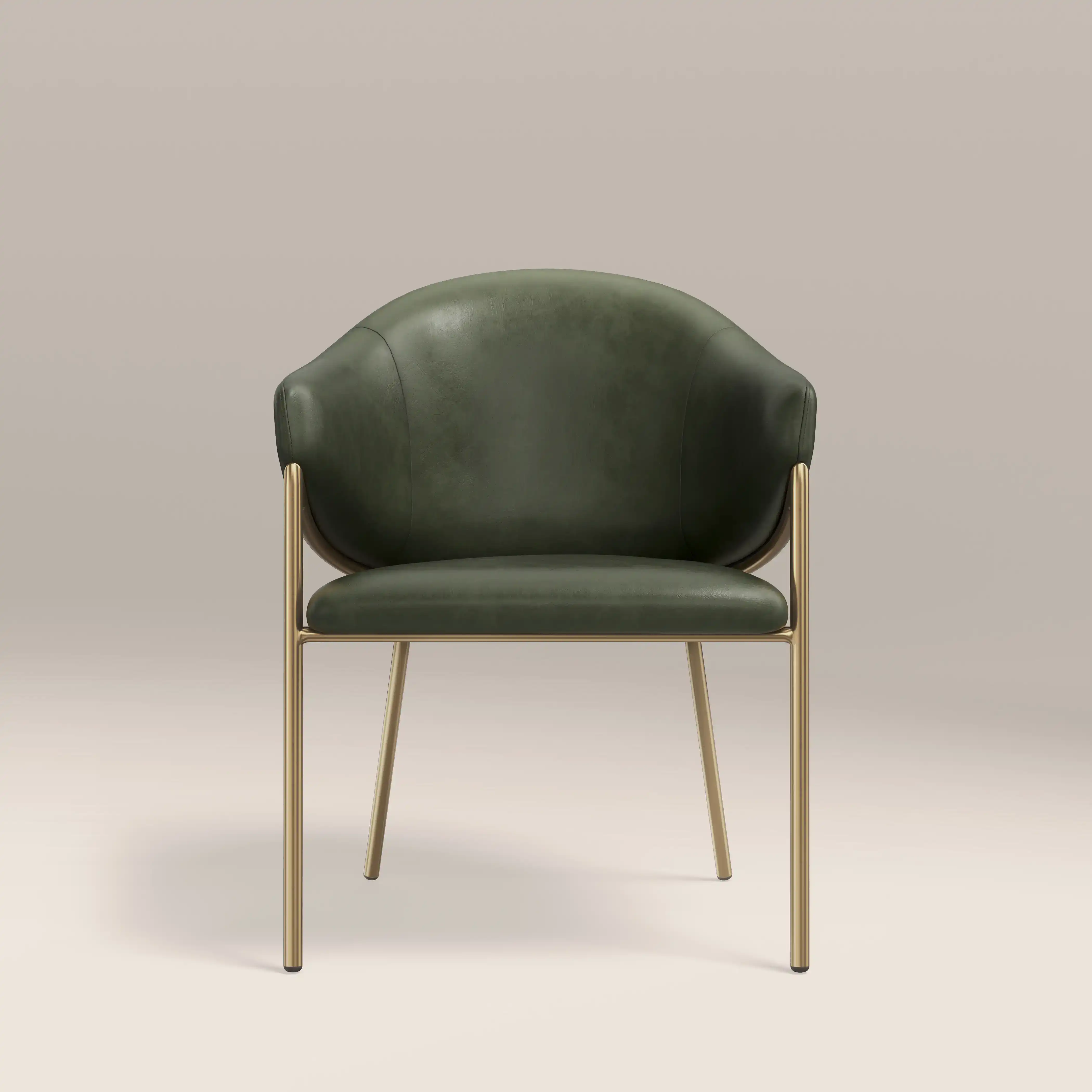 Luca Carver Dining Chair | Vintage Green Faux Leather & Brass - Image 2
