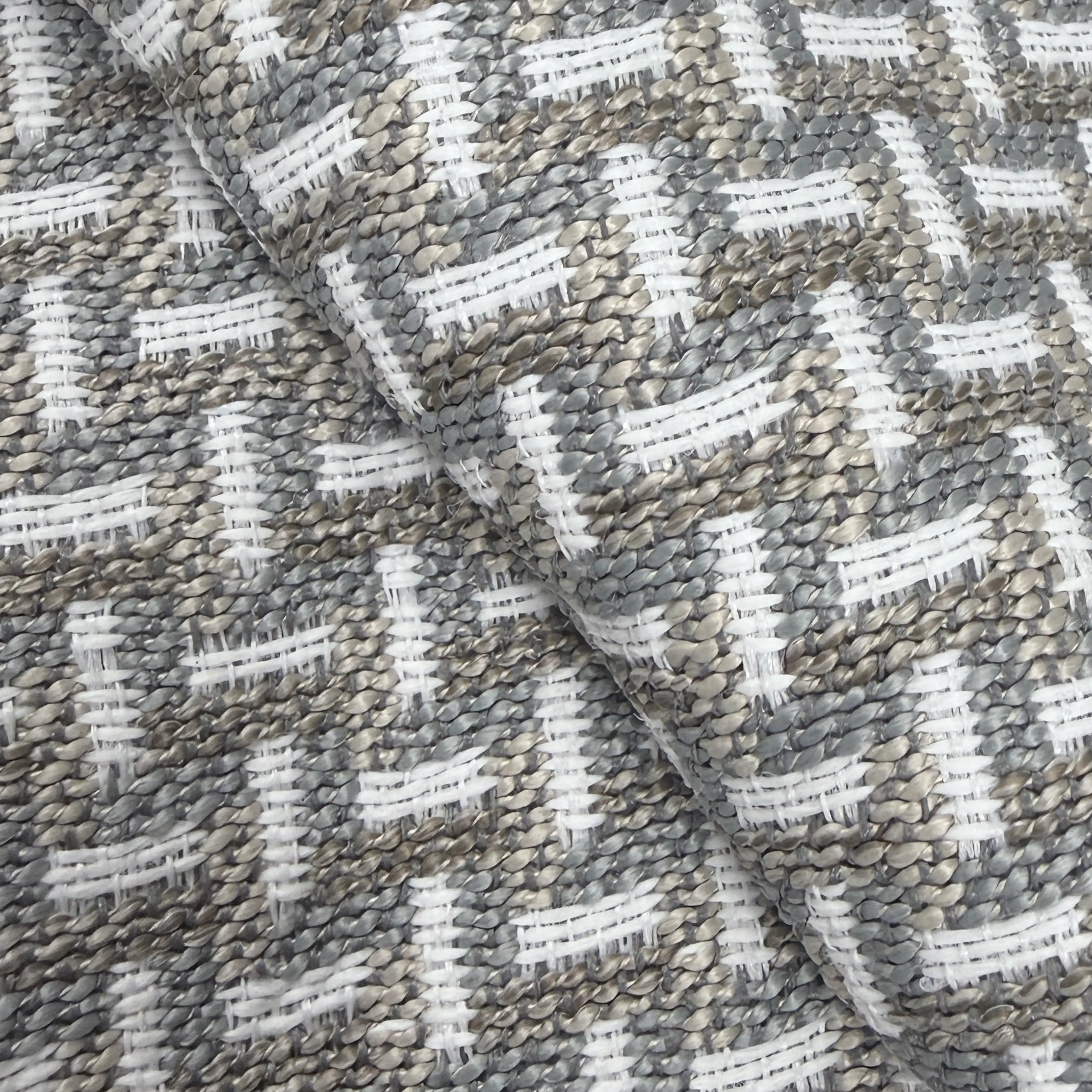Lucia Garden Sofa Set | Dove Grey Pattern Fabric & Putty Grey Rattan - Image 2