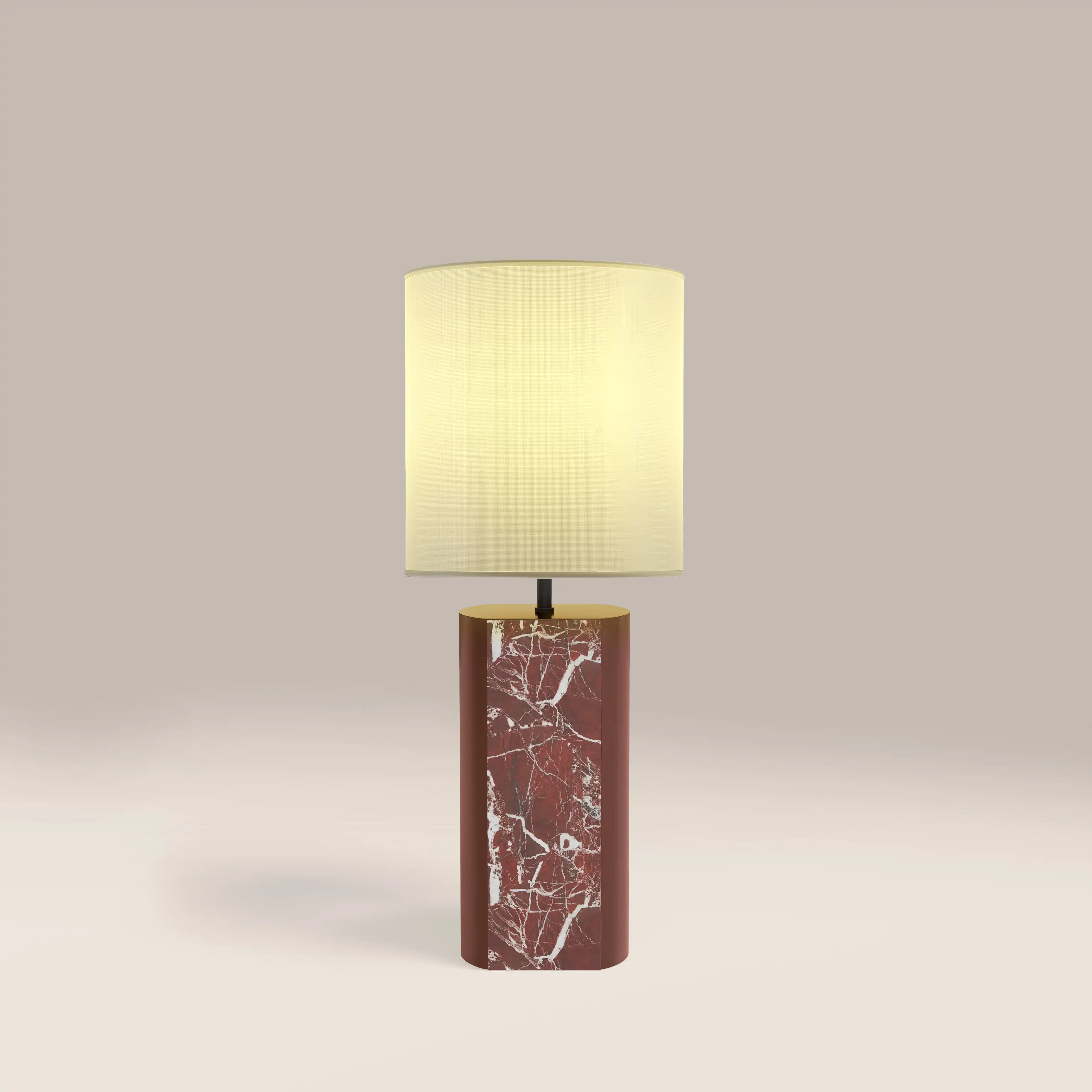 Luna Table Lamp | Maroon Red Marble & High Gloss Burgundy - Image 3