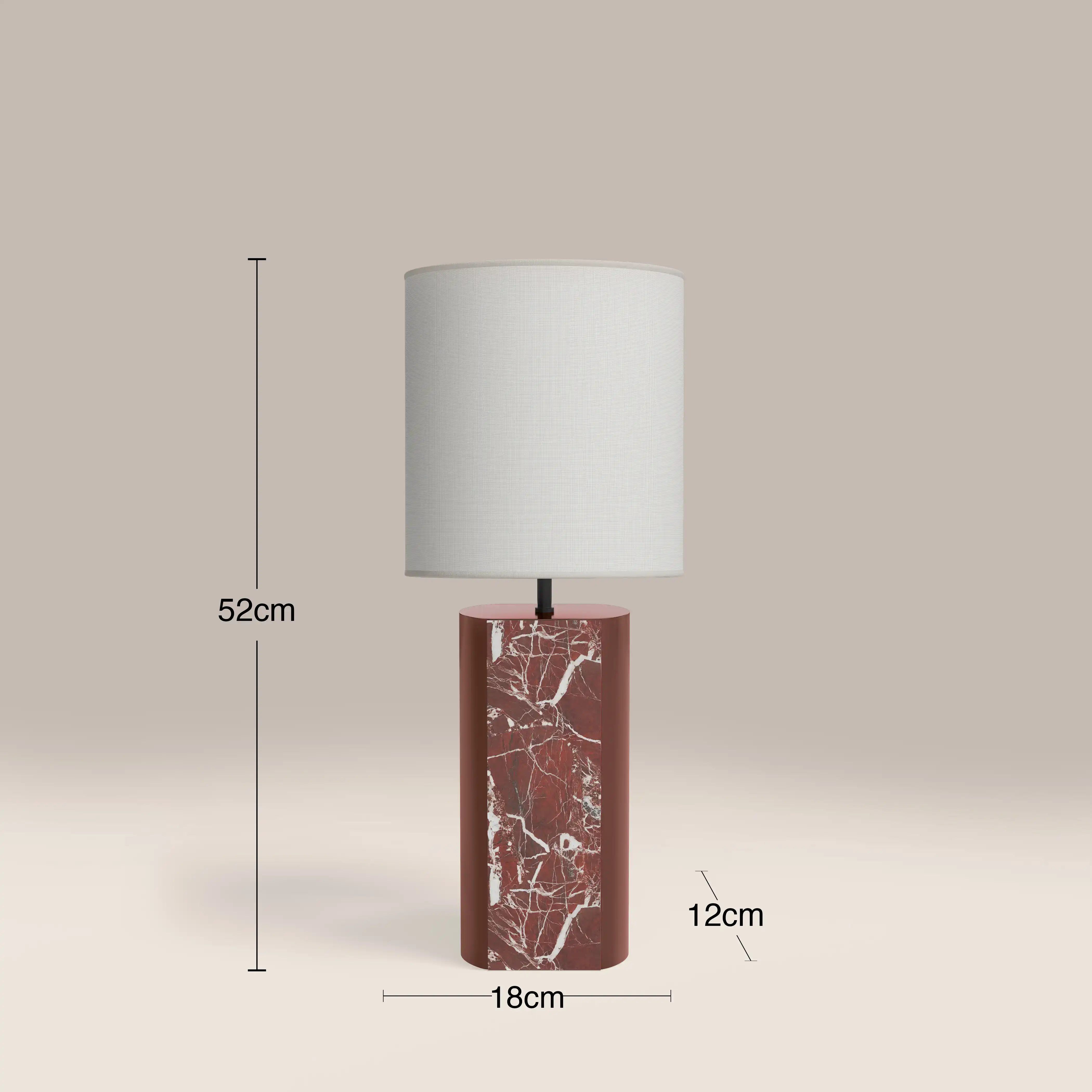 Luna Table Lamp | Maroon Red Marble & High Gloss Burgundy - Image 4