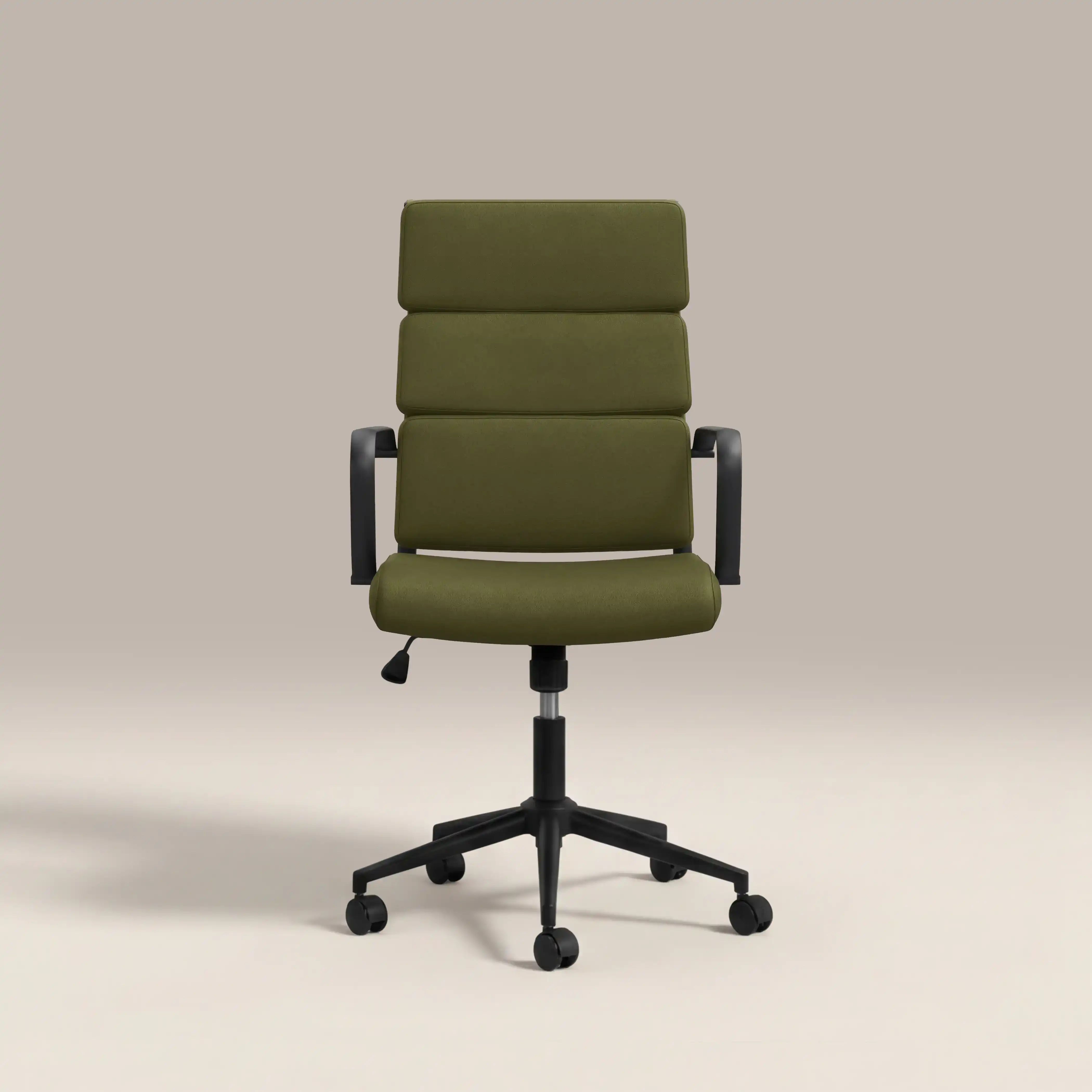 Mae High Back Office Chair | Olive Green Sustainable Velvet & Black - Image 2