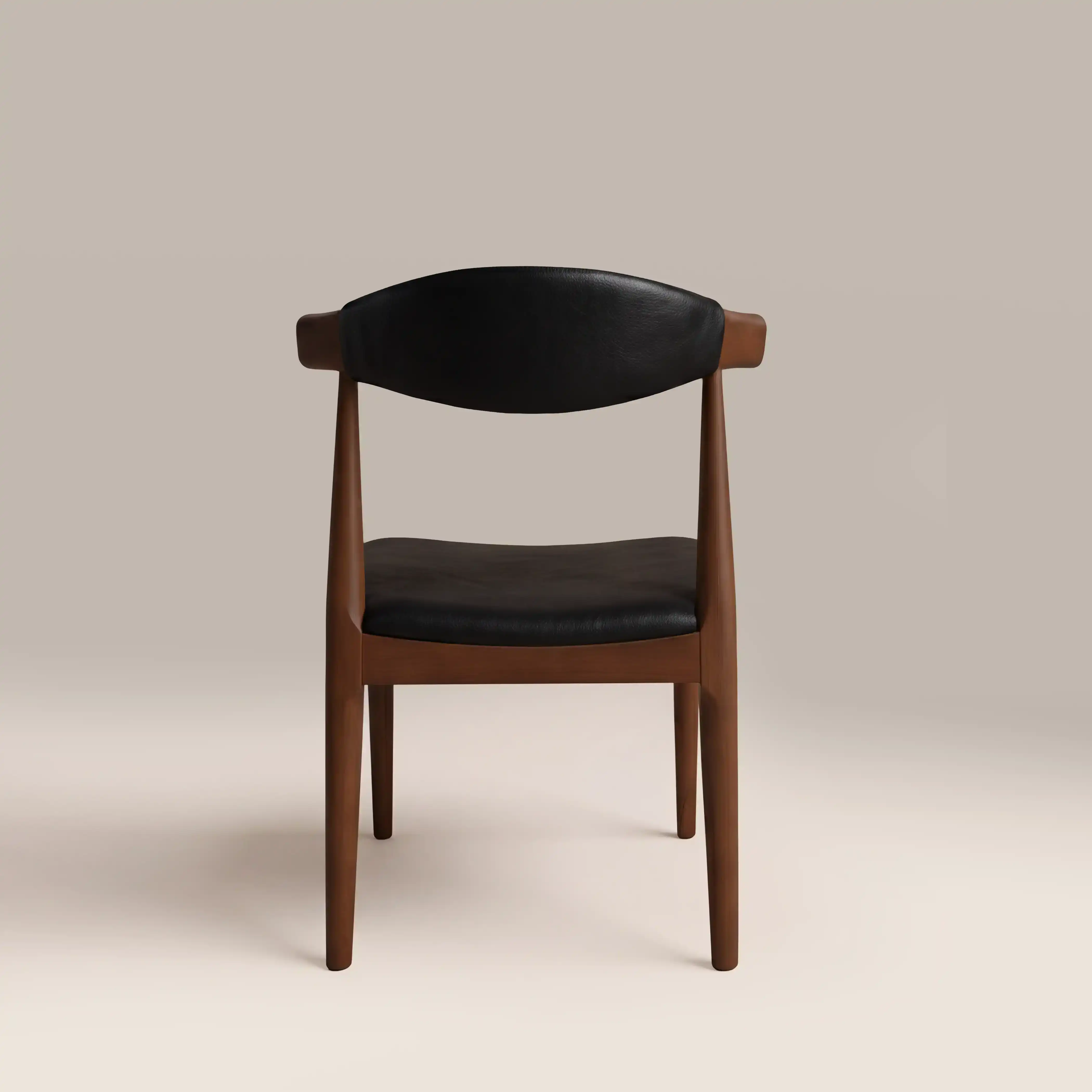 Marton Wooden Dining Chair | Vintage Black Faux Leather & Walnut - Image 5