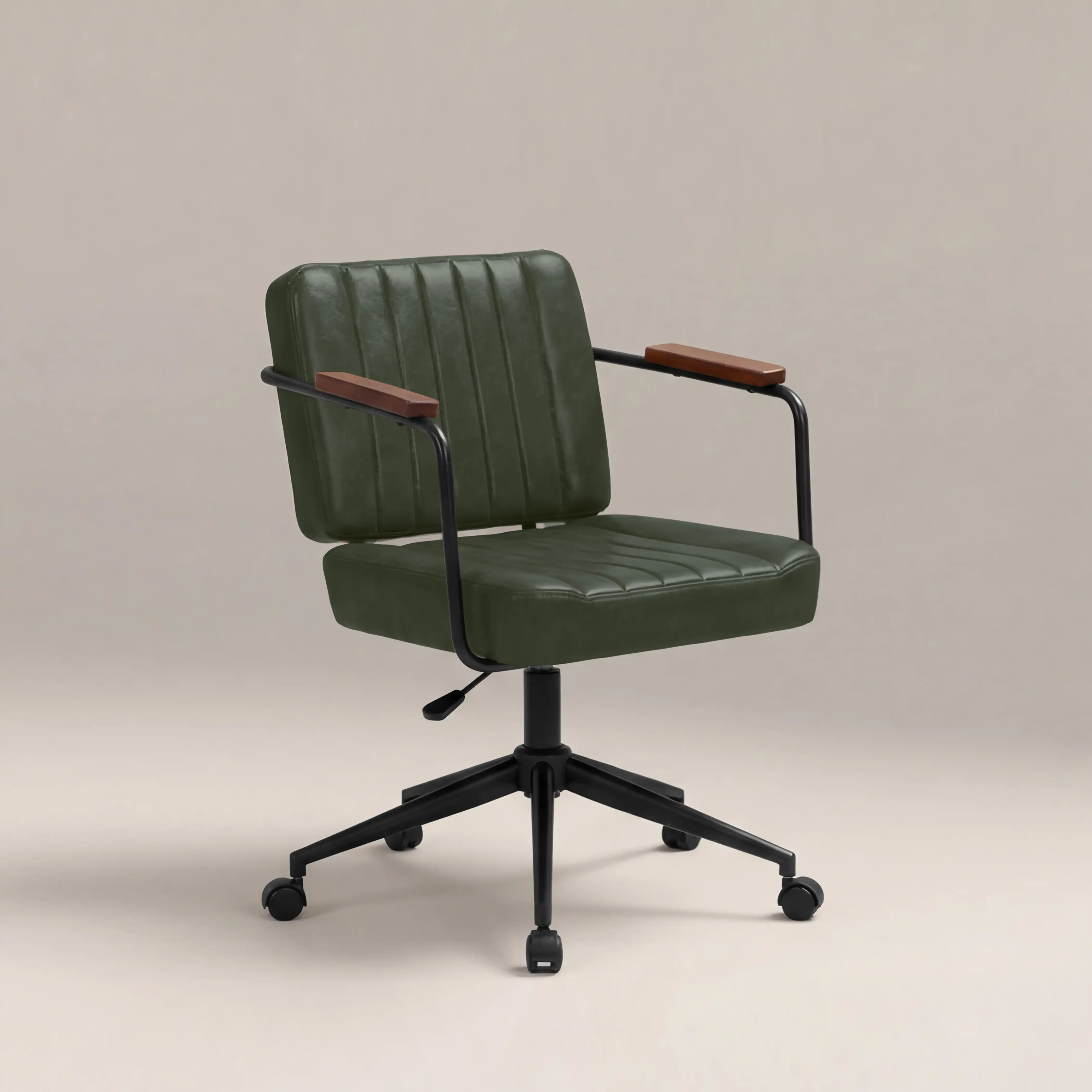 Mason Office Chair | Vintage Green Faux Leather & Black