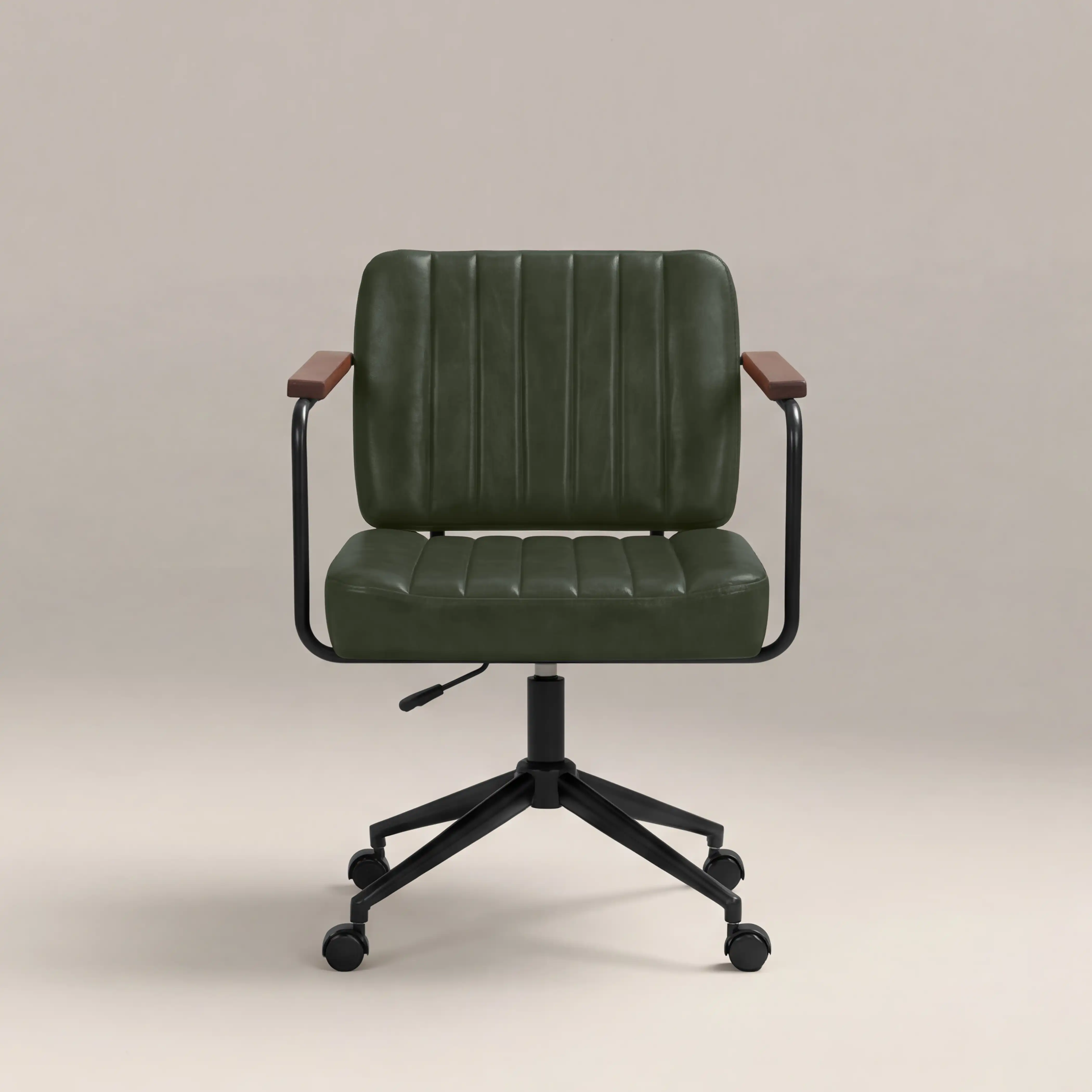 Mason Office Chair | Vintage Green Faux Leather & Black - Image 2