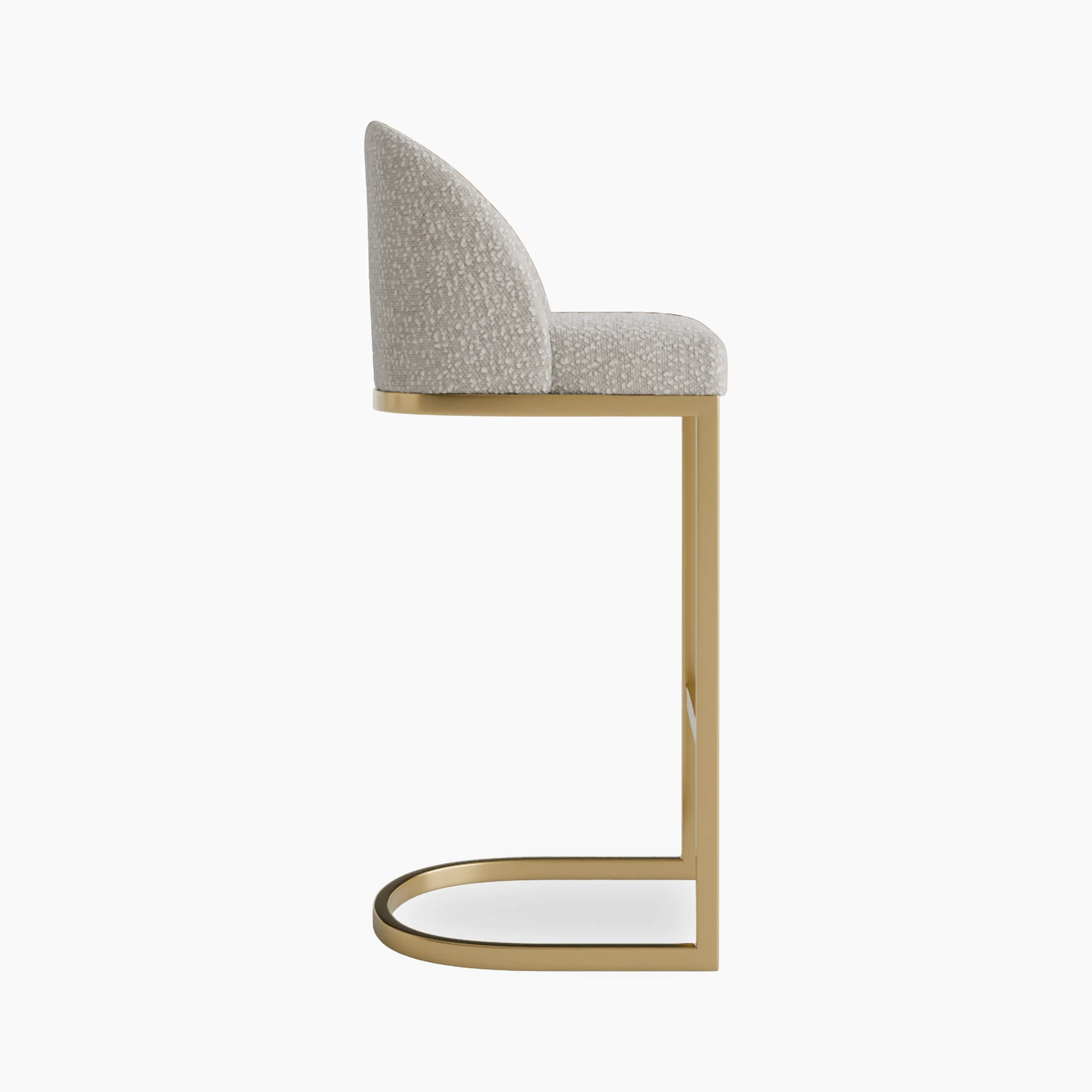 Matteo Bar Stool with Backrest | Speckled Stone Sustainable Boucle - Image 4