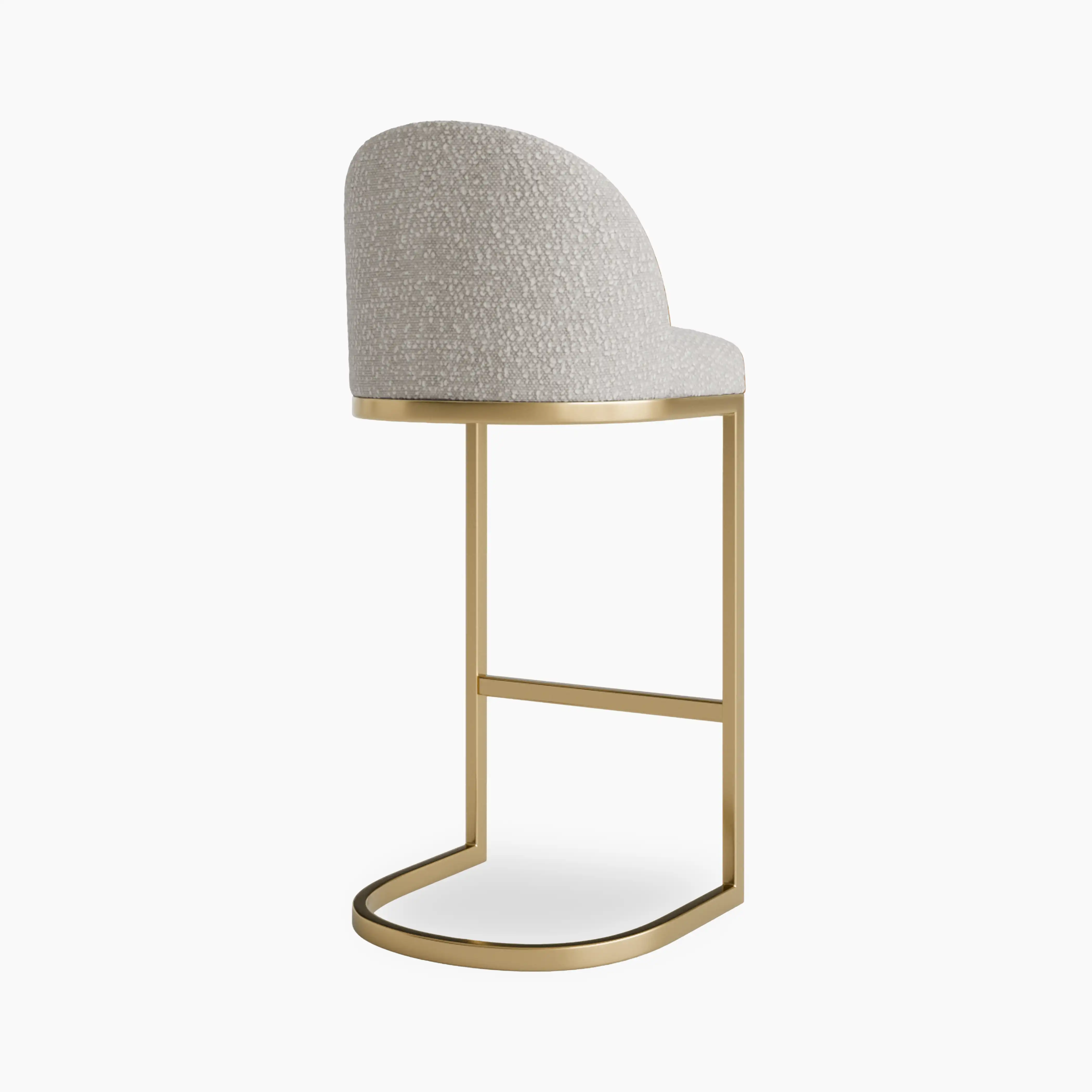 Matteo Bar Stool with Backrest | Speckled Stone Sustainable Boucle - Image 6