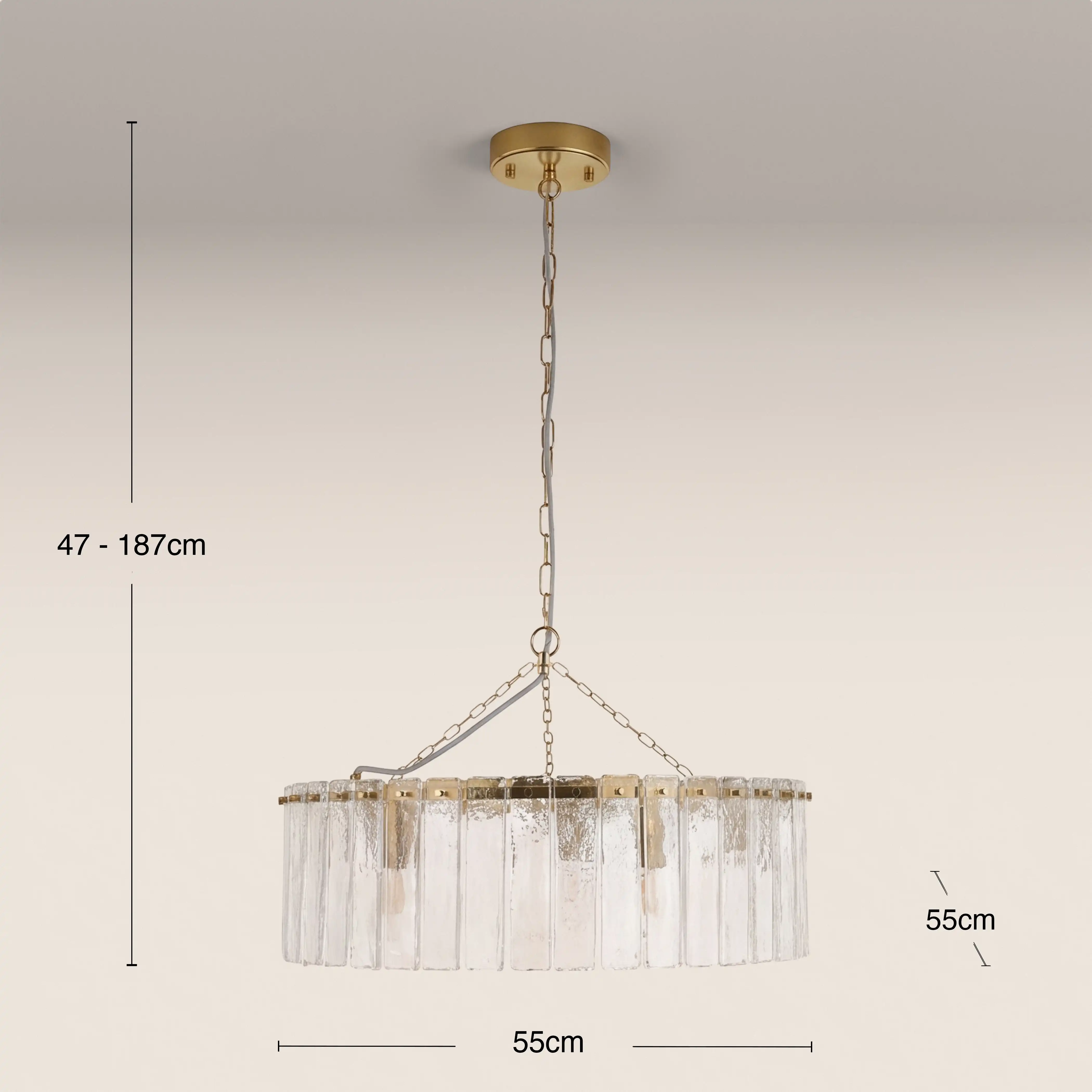 Melia 5 Light Pendant Light | Brass - Image 4
