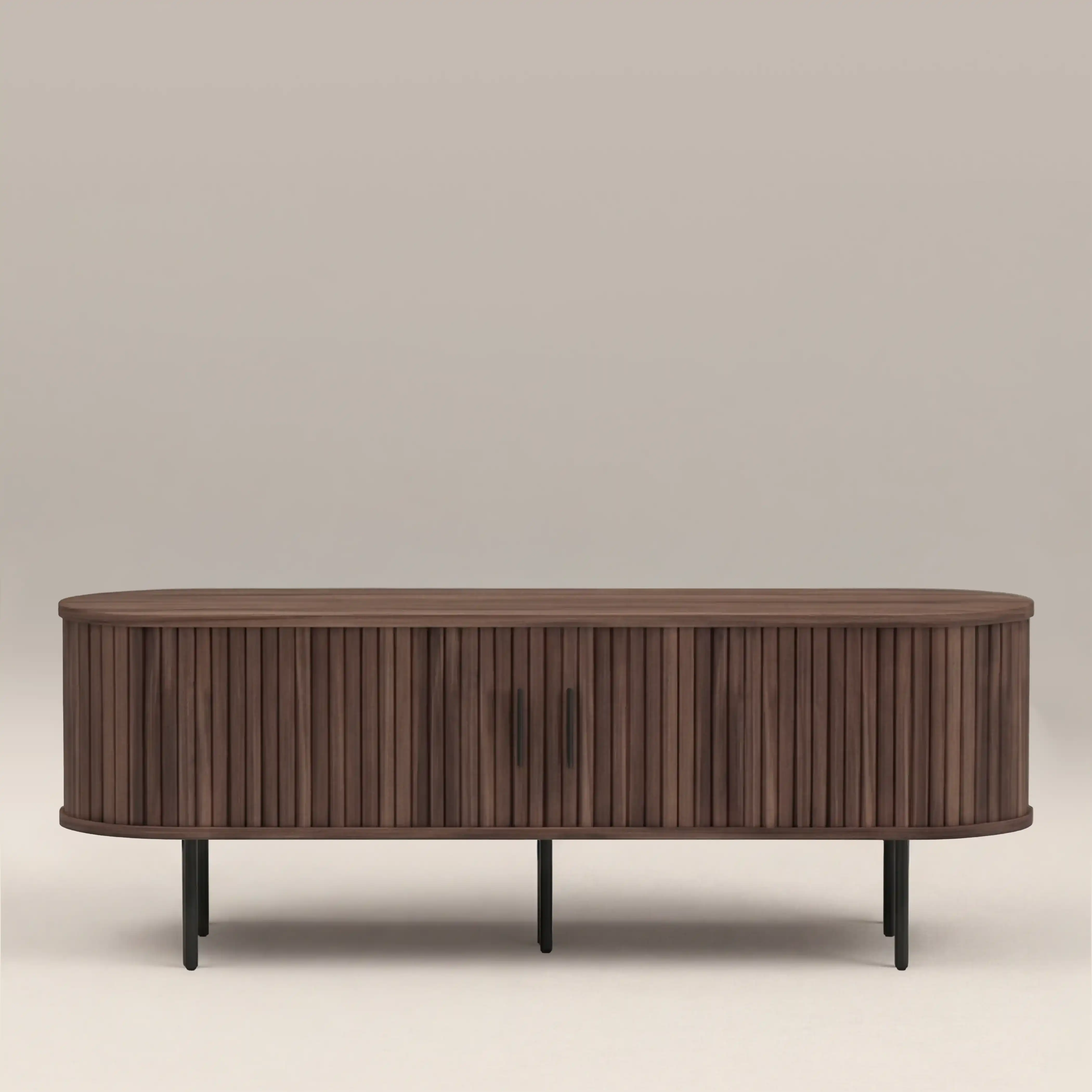 Mika Large Wooden TV Stand | Walnut & Black
