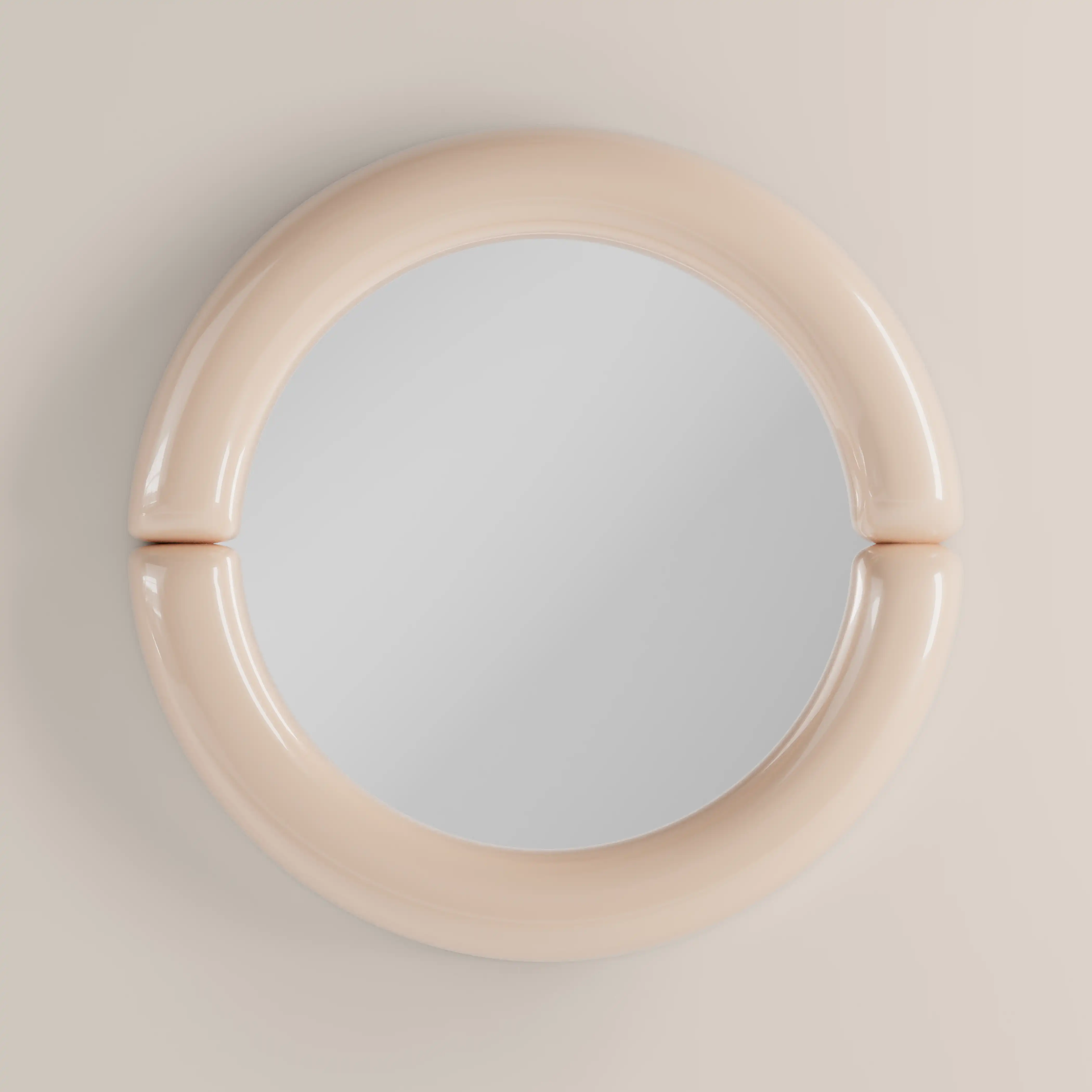 Morris Round Wall Mirror, 80 cm| Nude Gloss