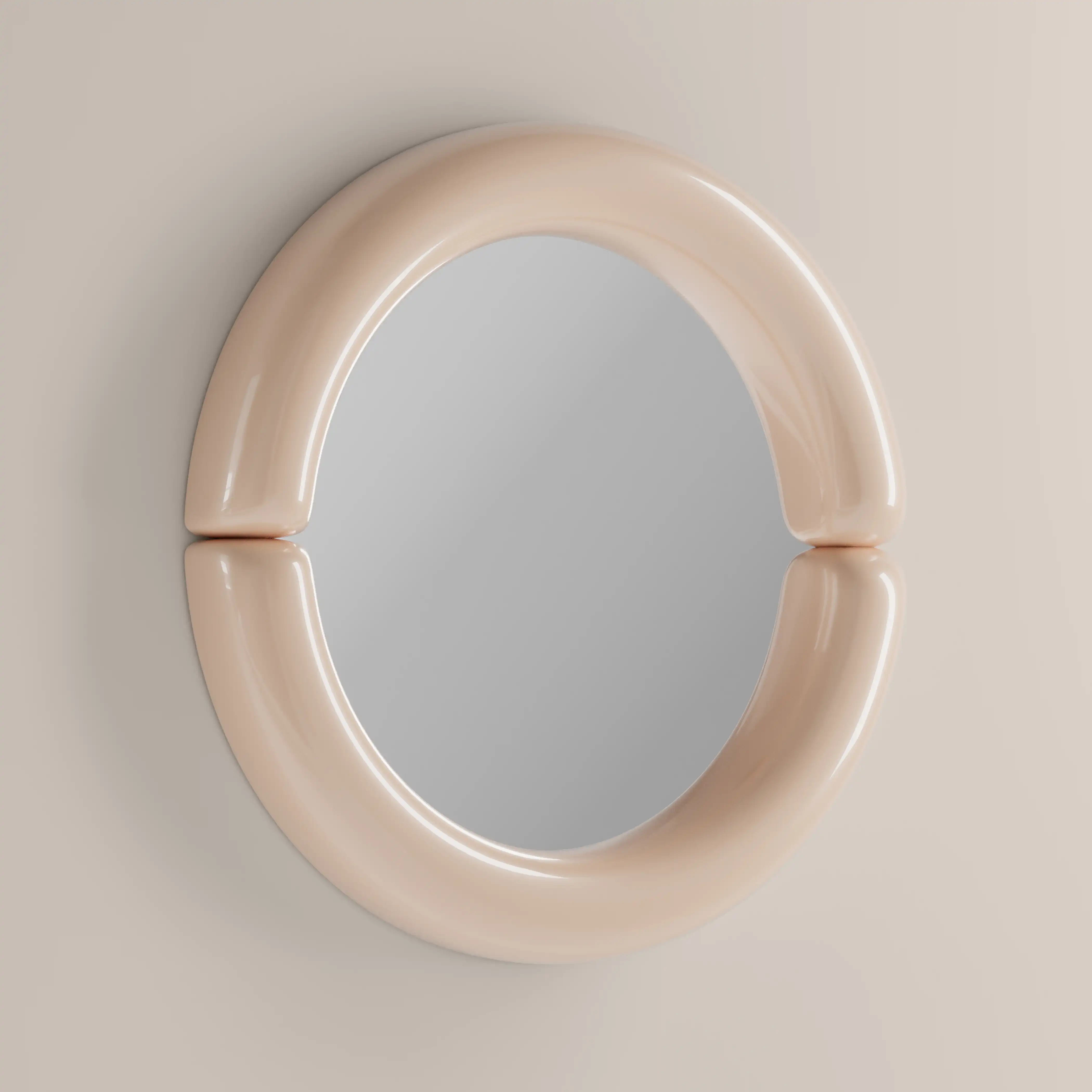 Morris Round Wall Mirror, 80 cm| Nude Gloss - Image 3