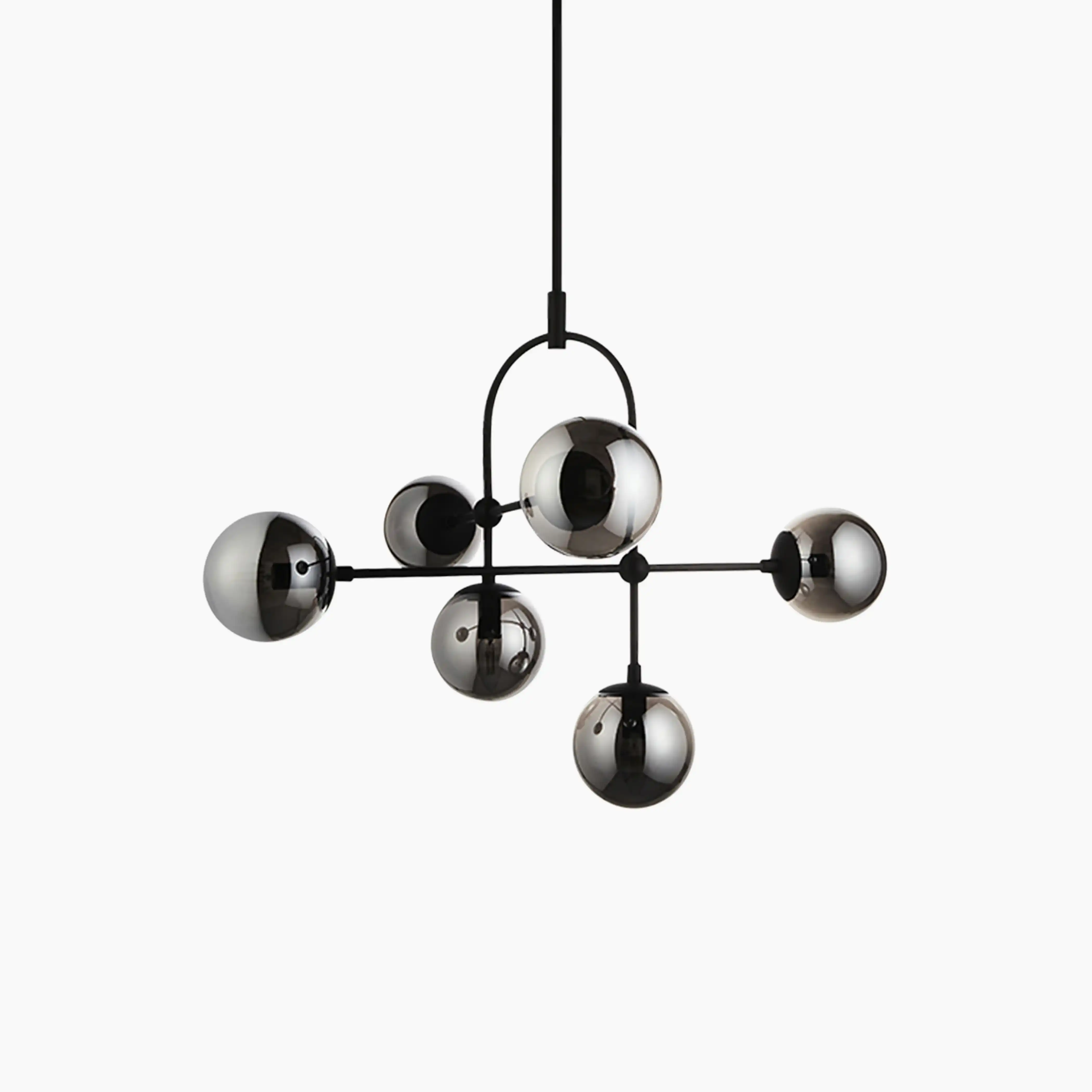 Niamh 5 Light Pendant Light | Smokey Grey & Black - Image 2