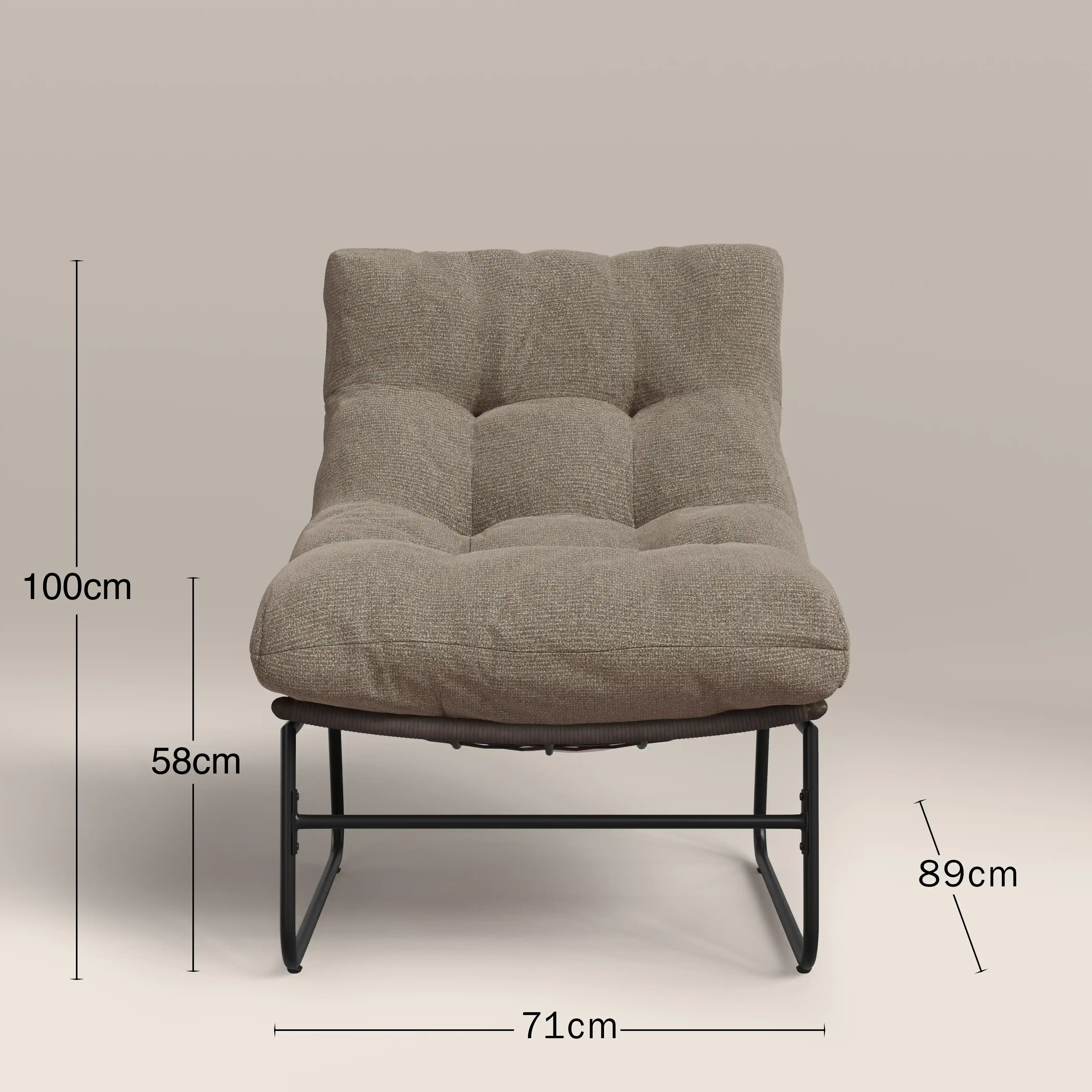 Odessa Garden Bistro Lounge Set | Natural Boucle & Charcoal Black - Image 6