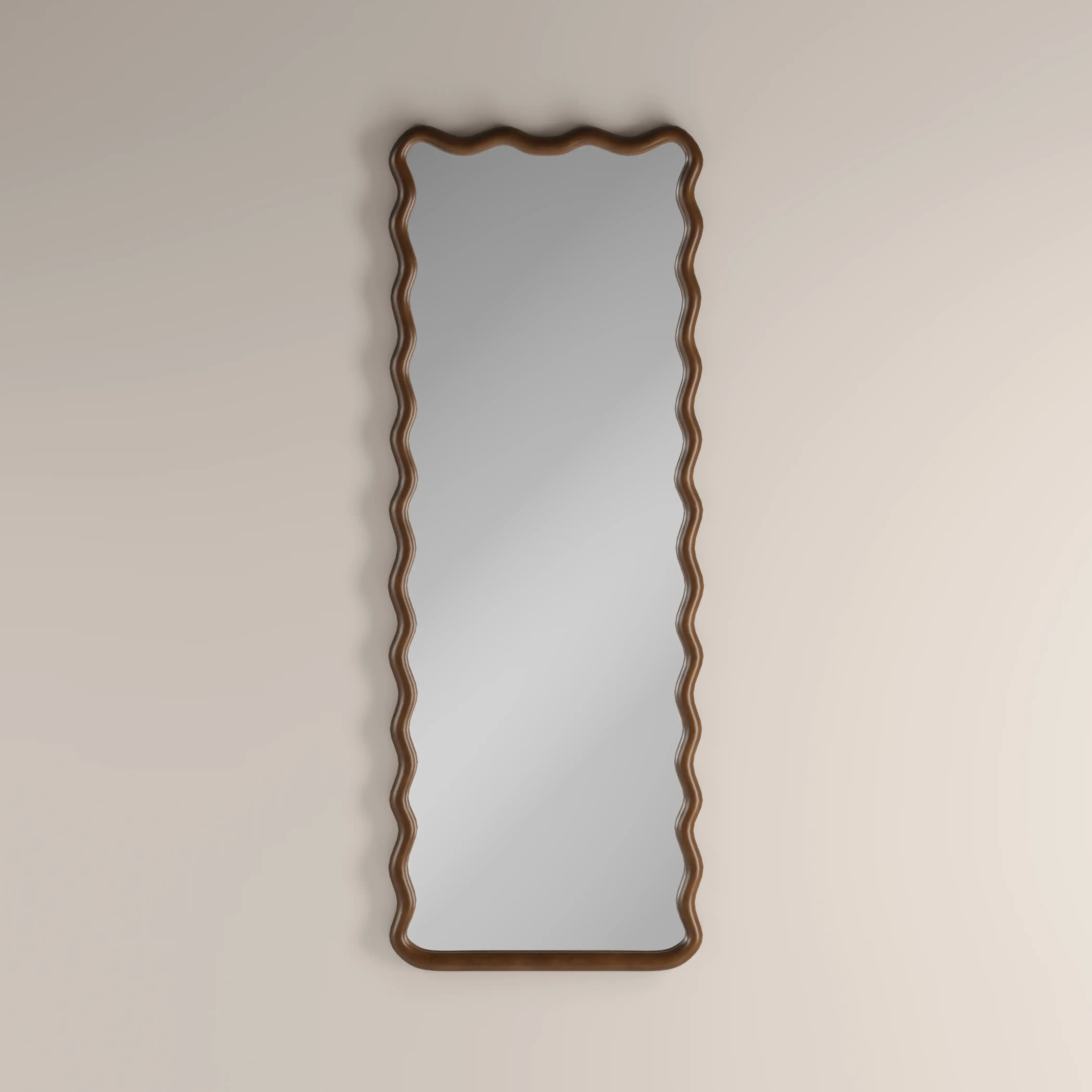 Osaka Wavy Full Length Mirror, 180 x 80 cm | Walnut