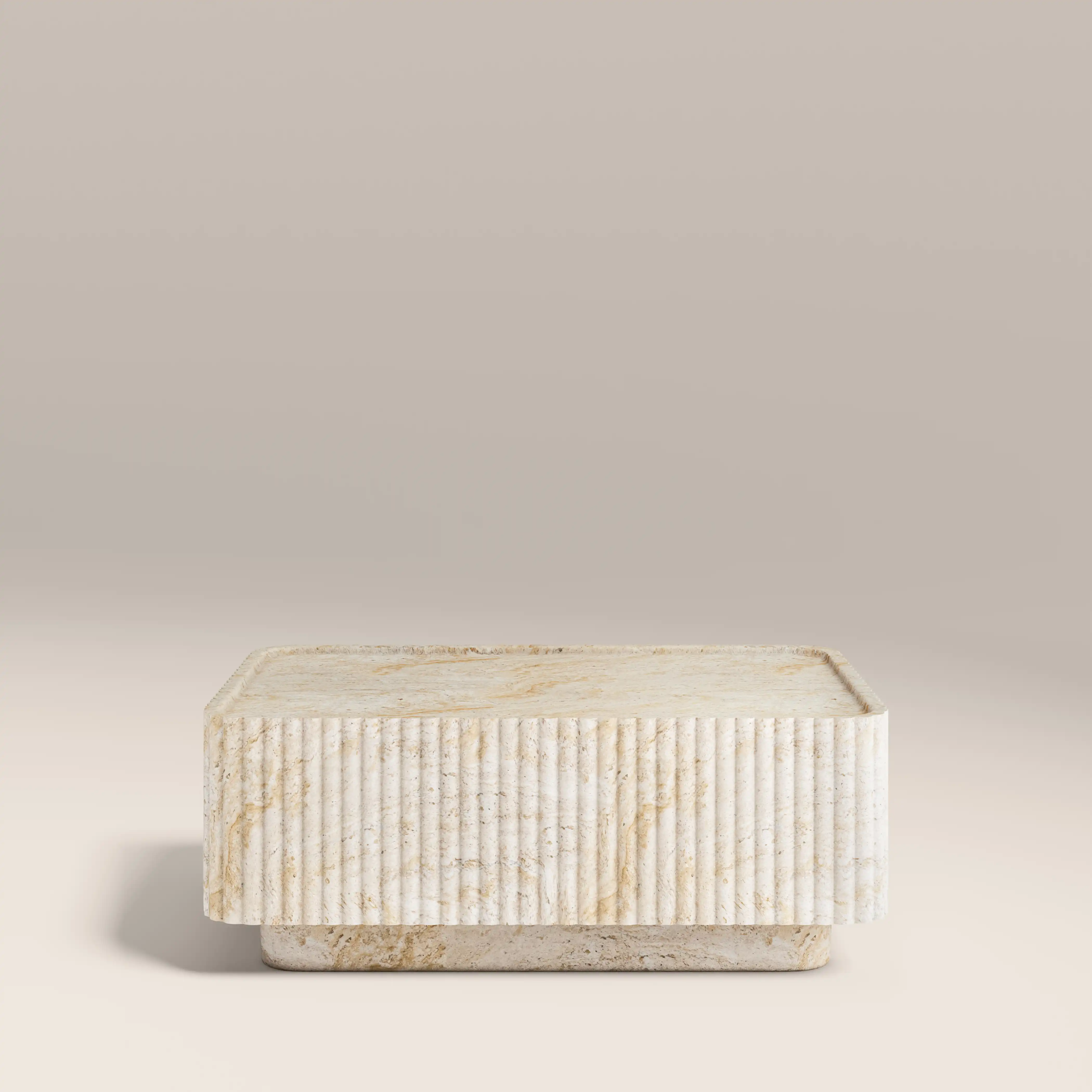 Osmond Rectangular Coffee Table | Natural Travertine Effect - Image 2