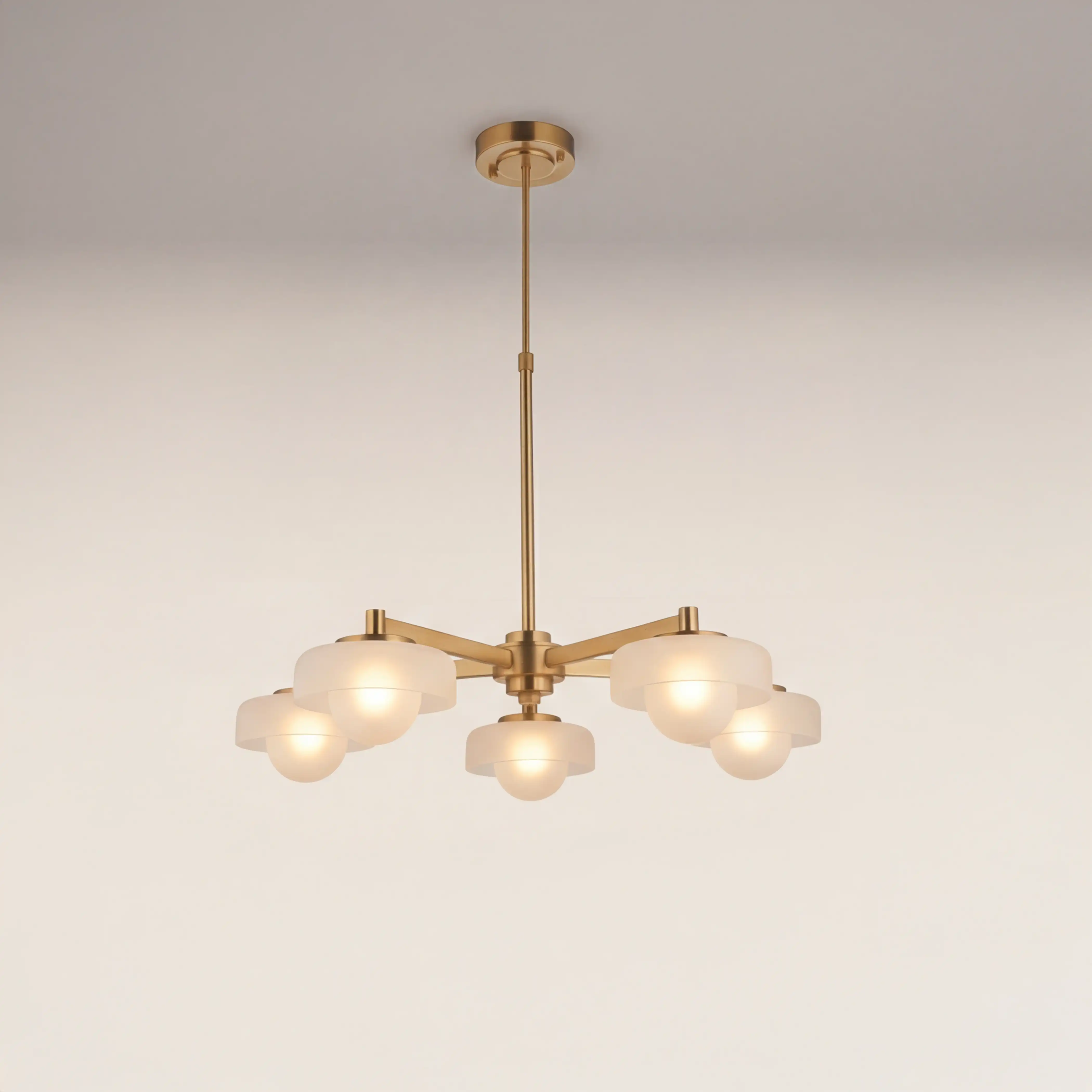 Parson 5 Light Pendant Light | Opal Glass & Brass - Image 3