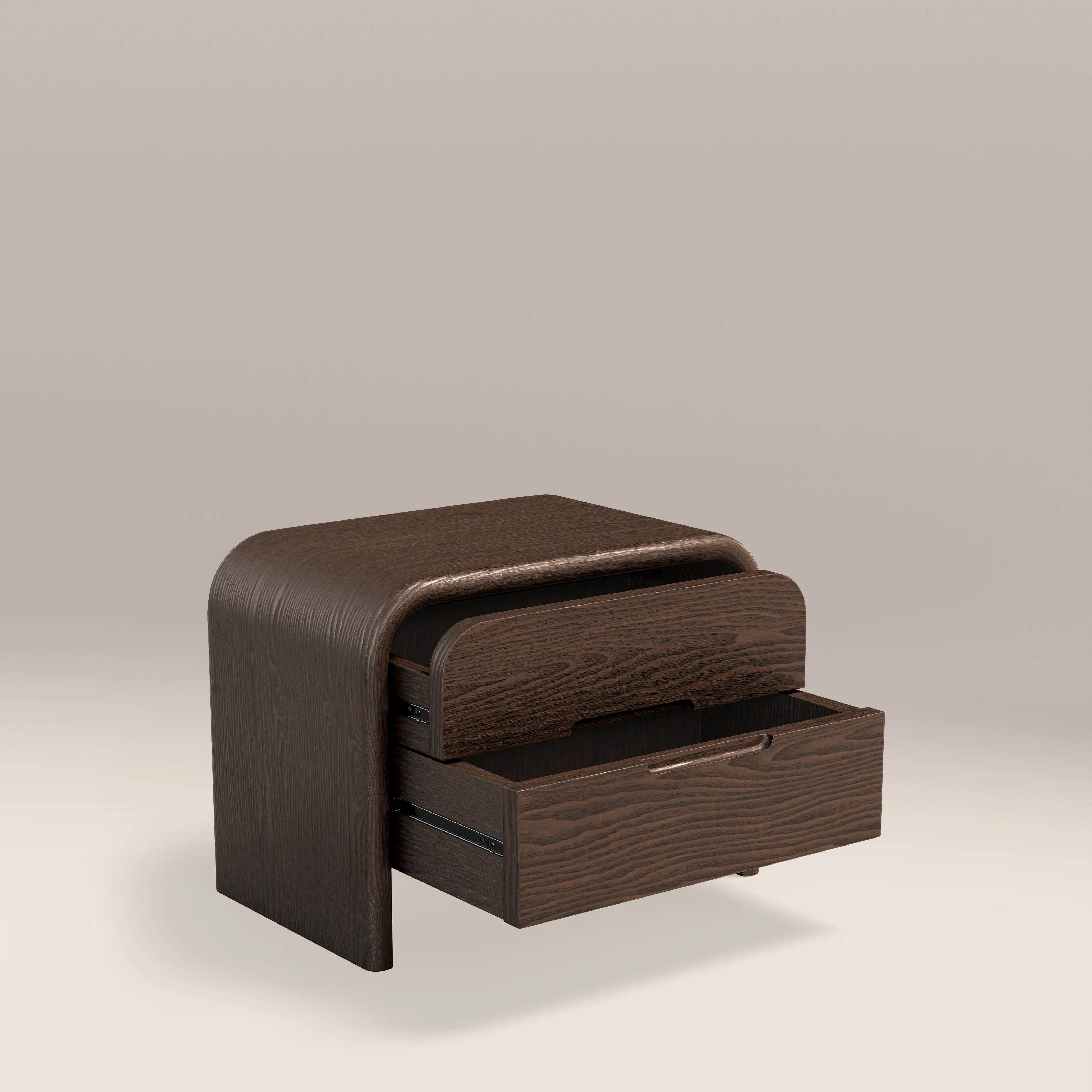 Parson Wooden 2 Drawer Bedside Table | Dark Walnut - Image 3