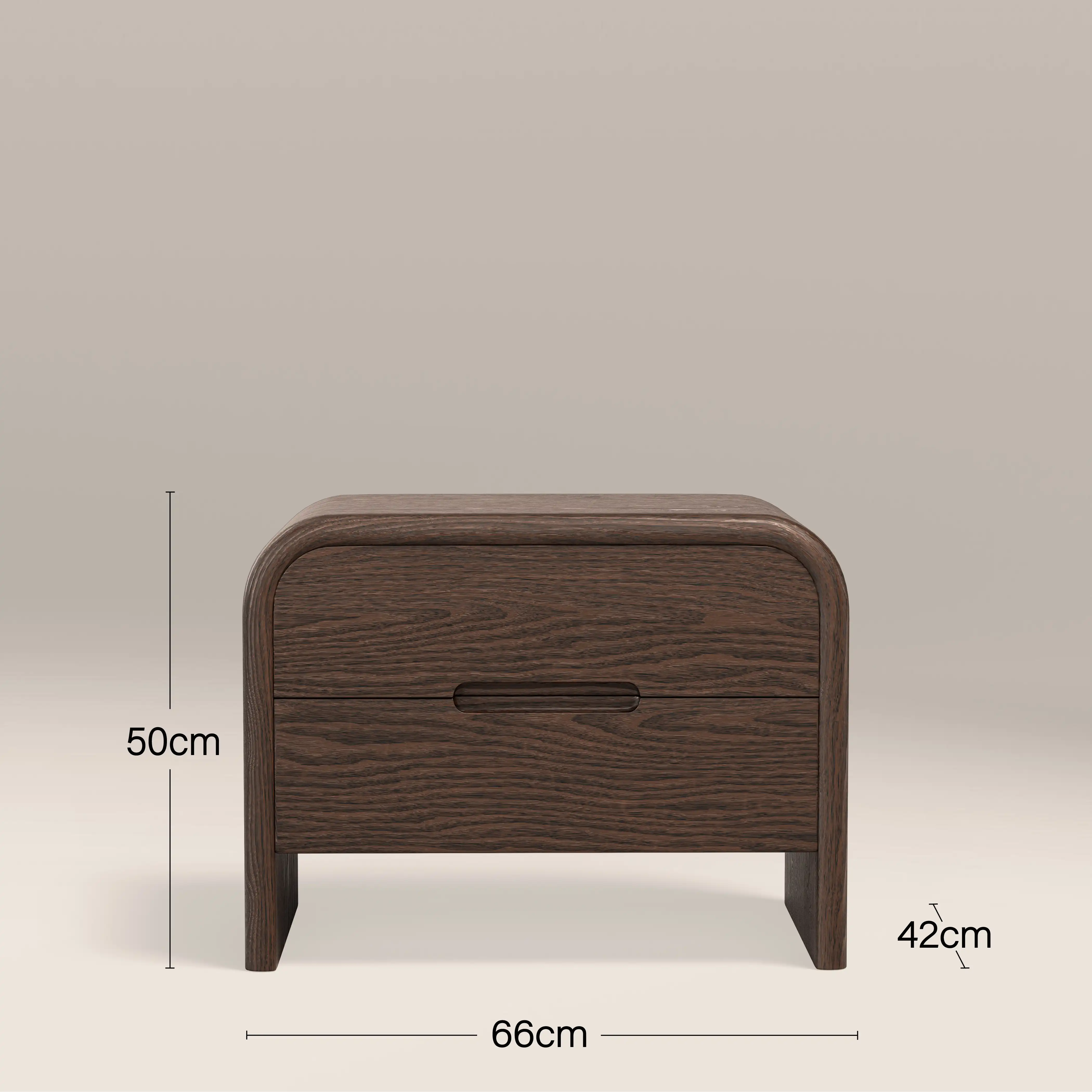 Parson Wooden 2 Drawer Bedside Table | Dark Walnut - Image 4