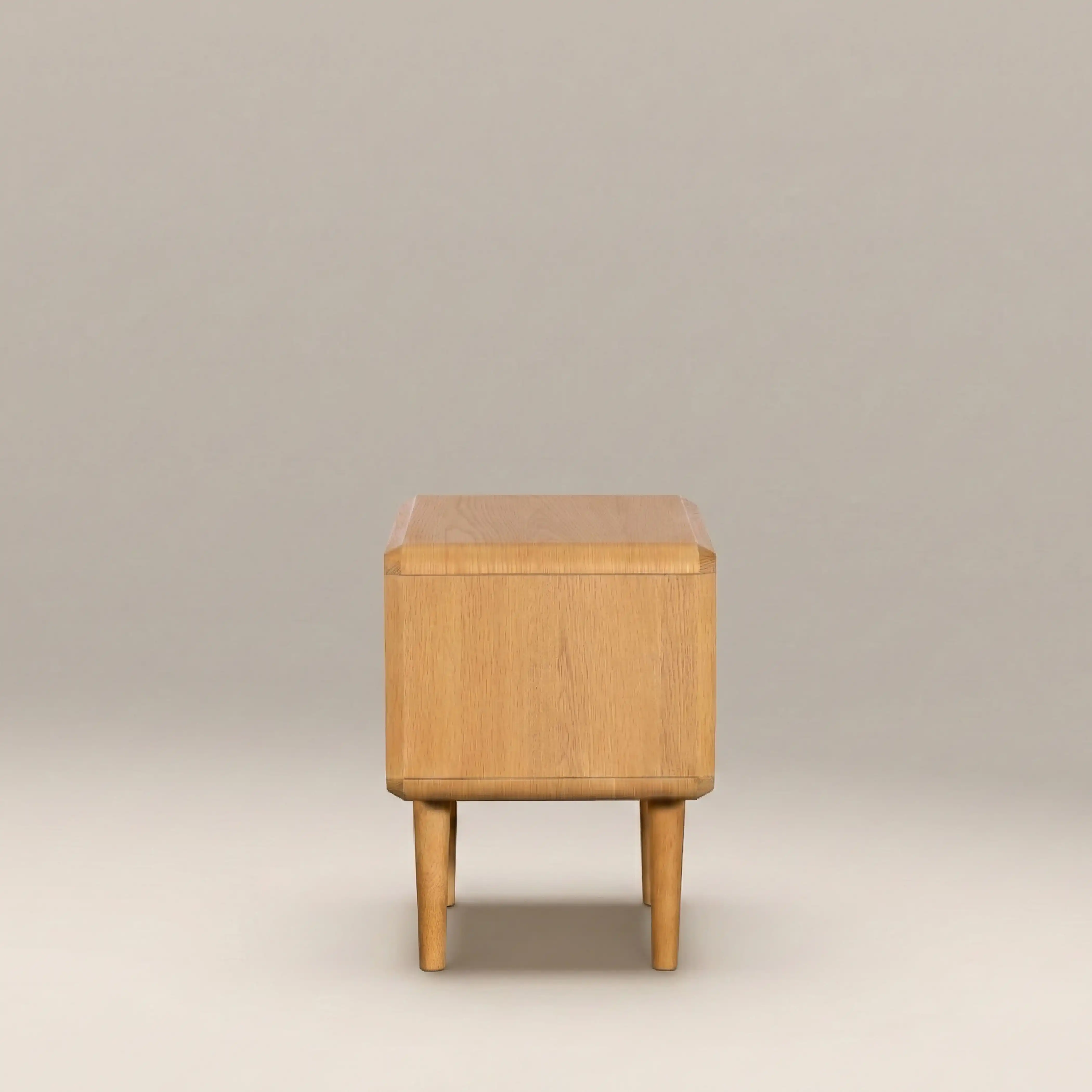 Percy 2 Drawer Rectangle Bedside Table | Oak - Image 3