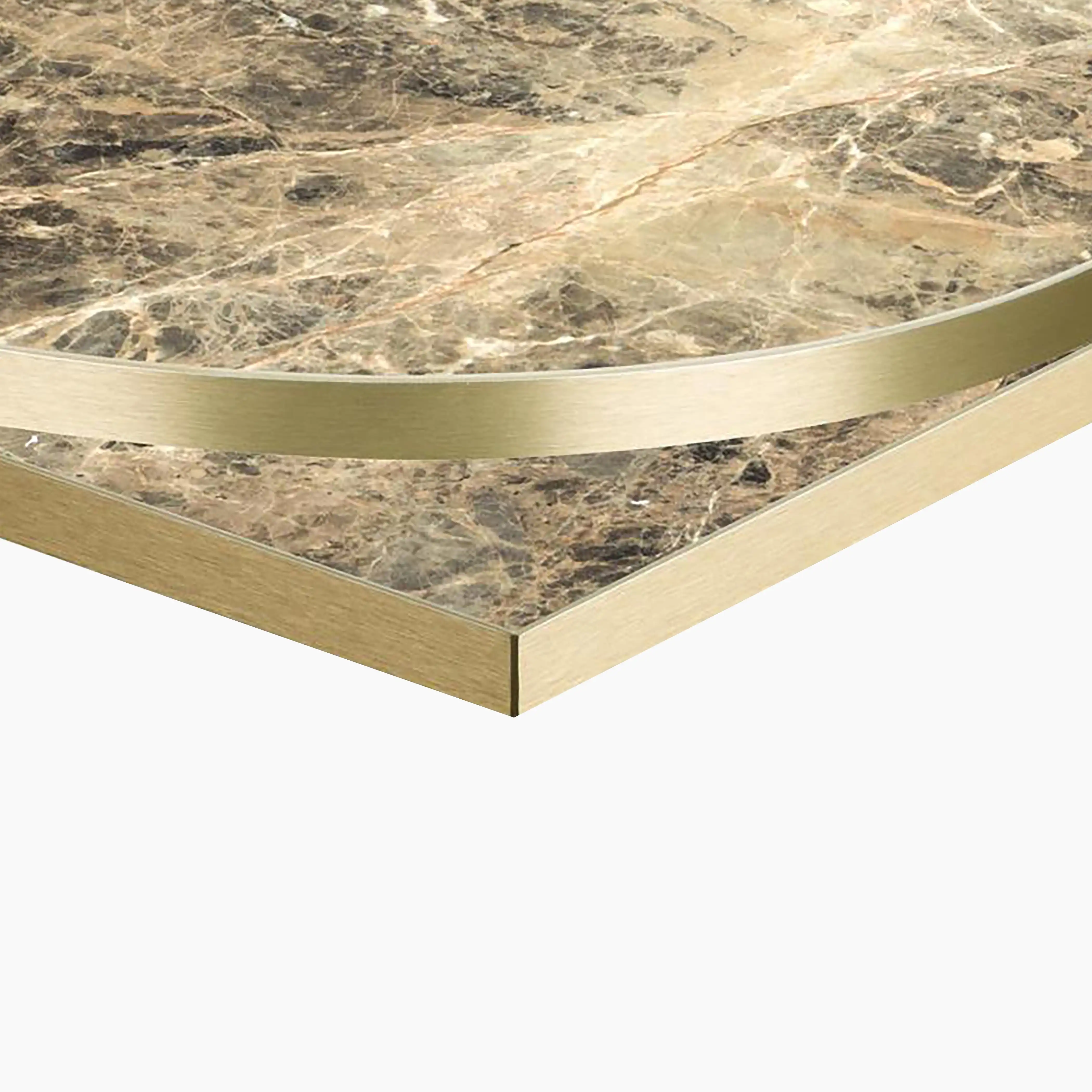 Phoenix Round Table Top | Latte Marble Effect - Image 3