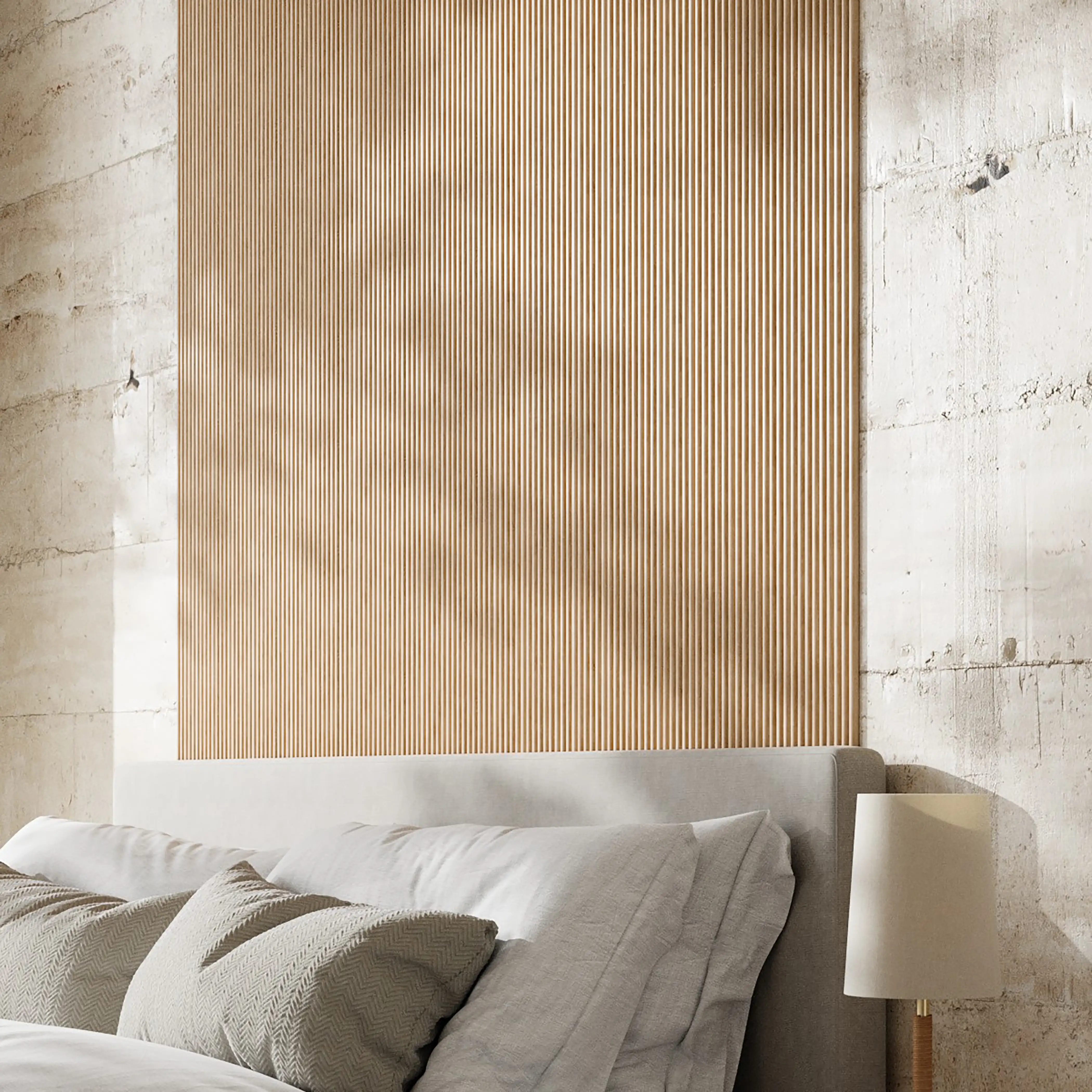 PLAANKED 1.5cm Flexible Ribbed Wall Panel | Paintable Pinewood