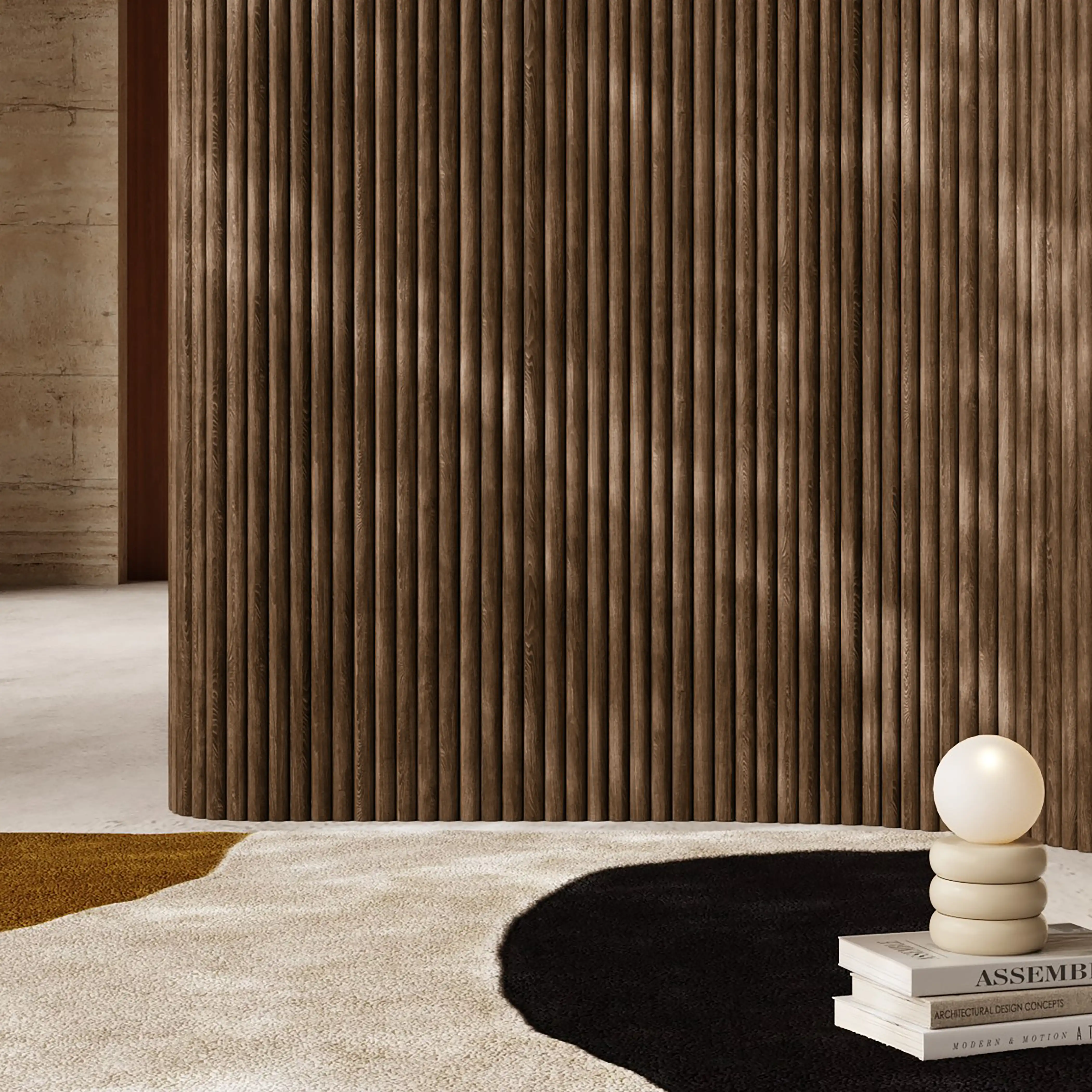 PLAANKED 3cm Flexible Ribbed Wall Panel | Walnut