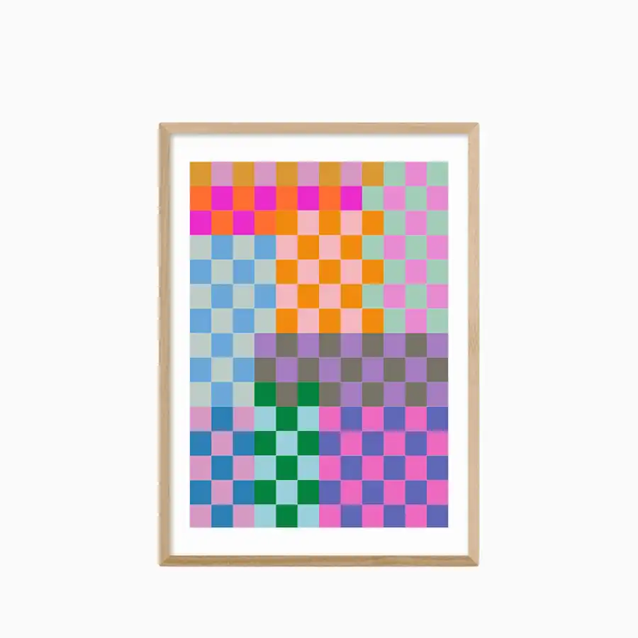 Quirky Checkerboard Graphic Print - Image 3