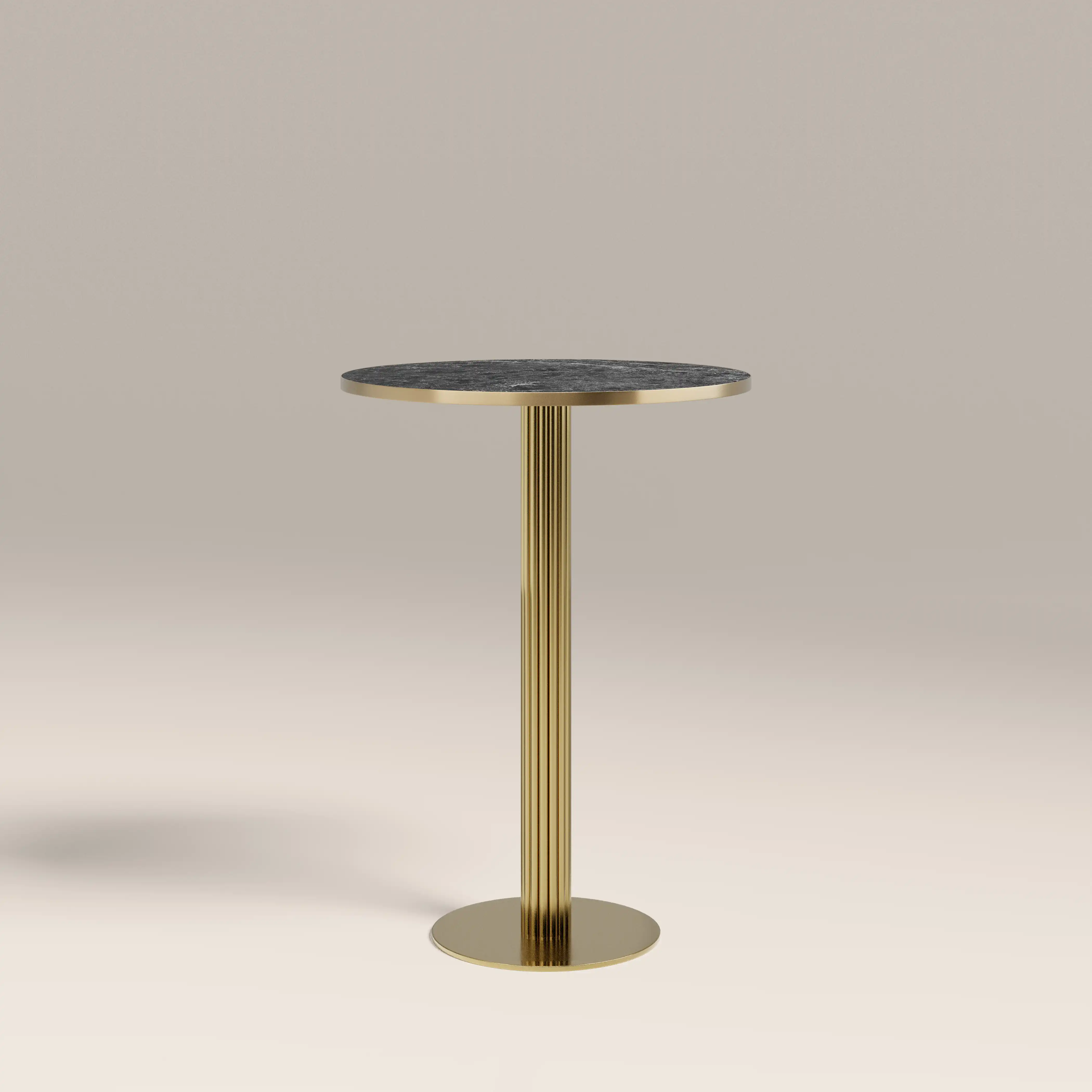 Rafferty 2 Seat Round Bar Table | Black Marble Effect & Brass