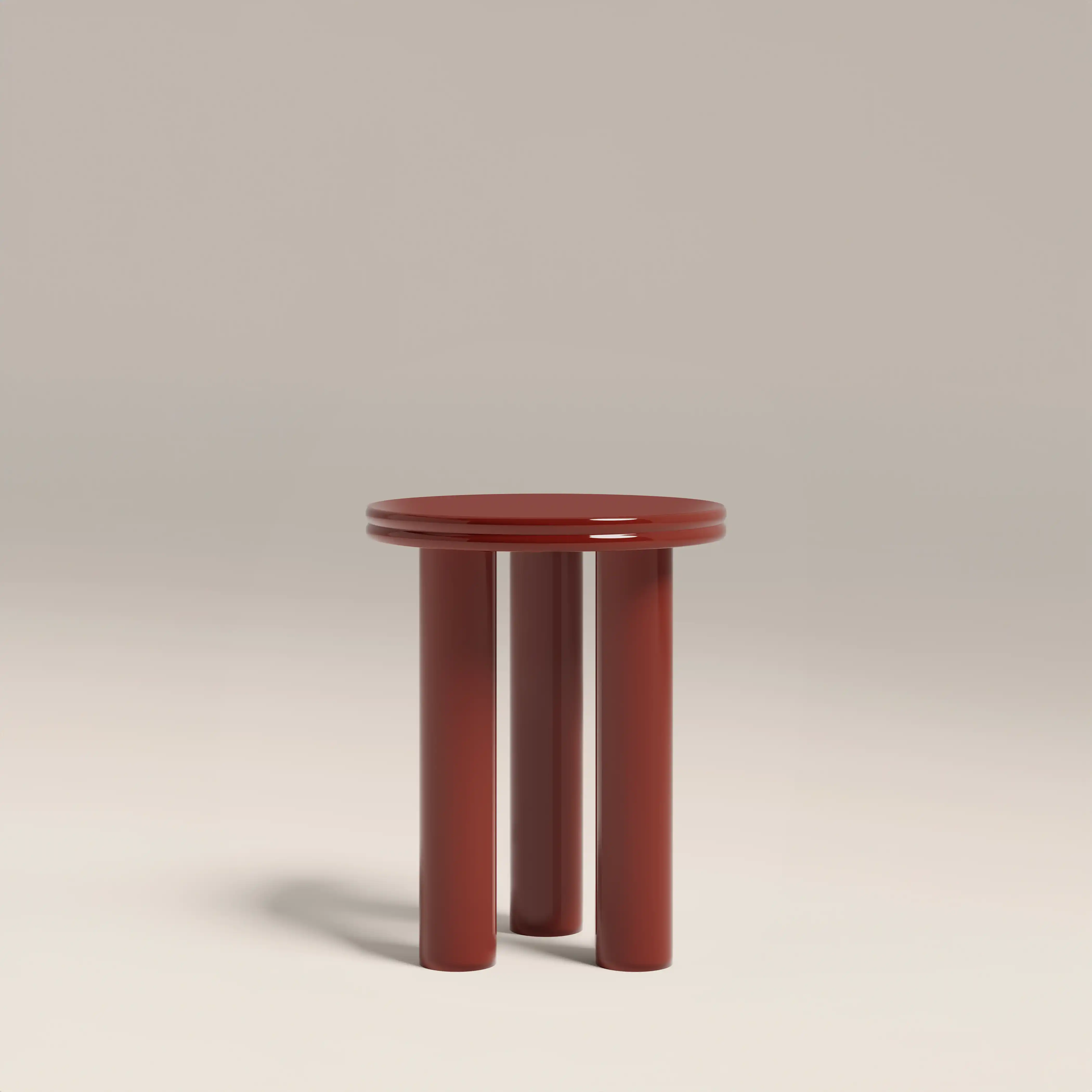 Raphael Round Side Table | High Gloss Burgundy - Image 2