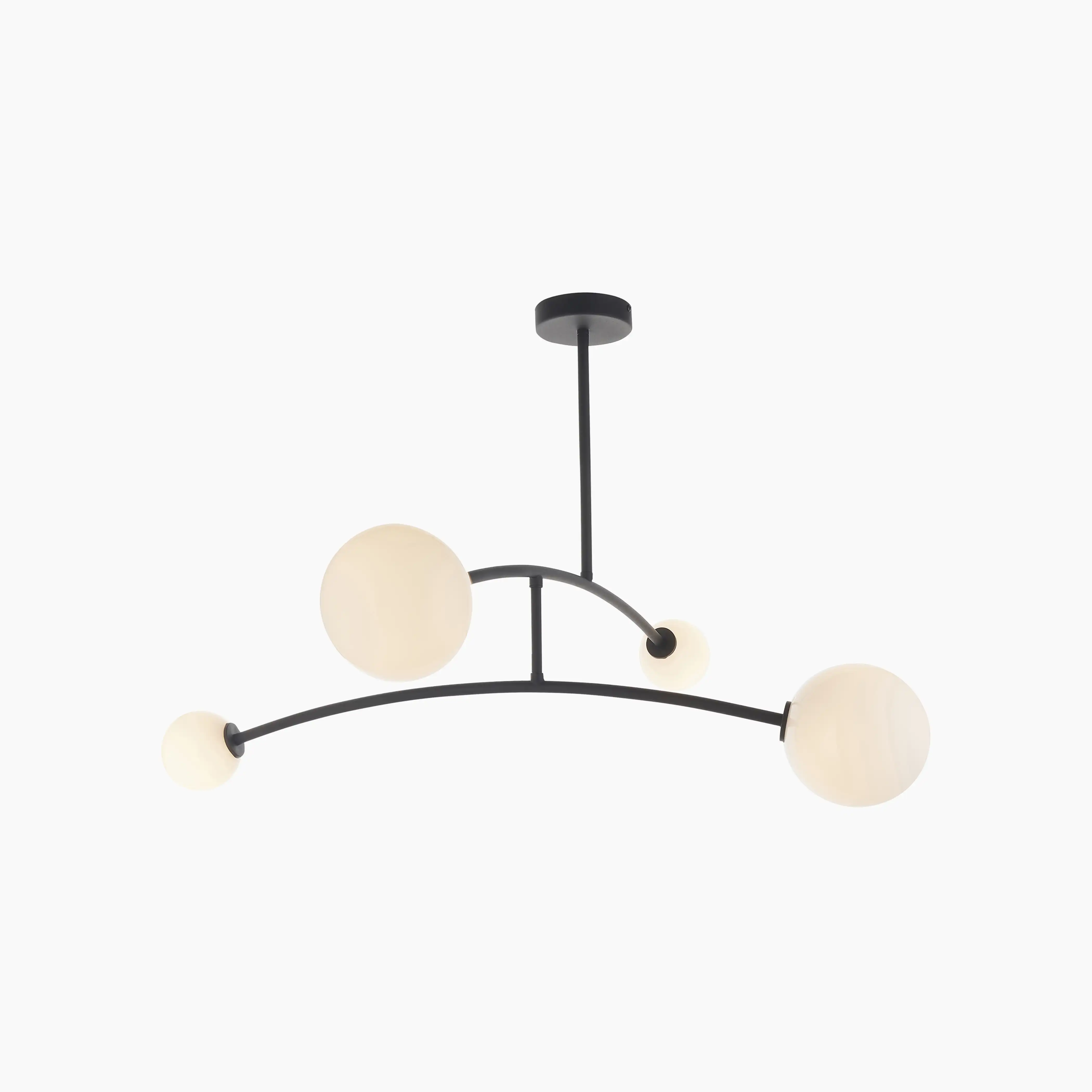 Rica 4 Light Pendant Light | Opal & Matte Black