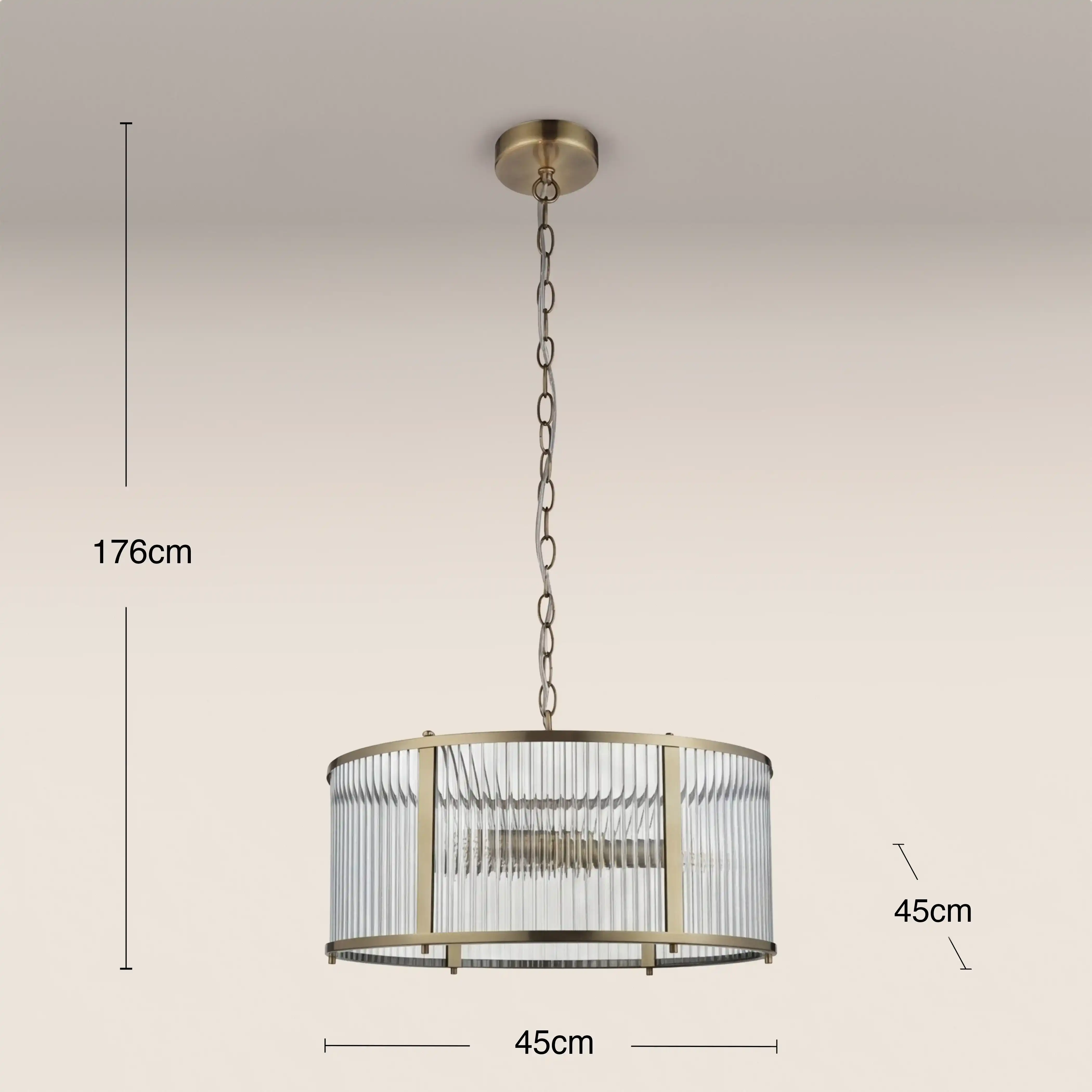 Ridgeton 3 Light Pendant Light | Brass - Image 5