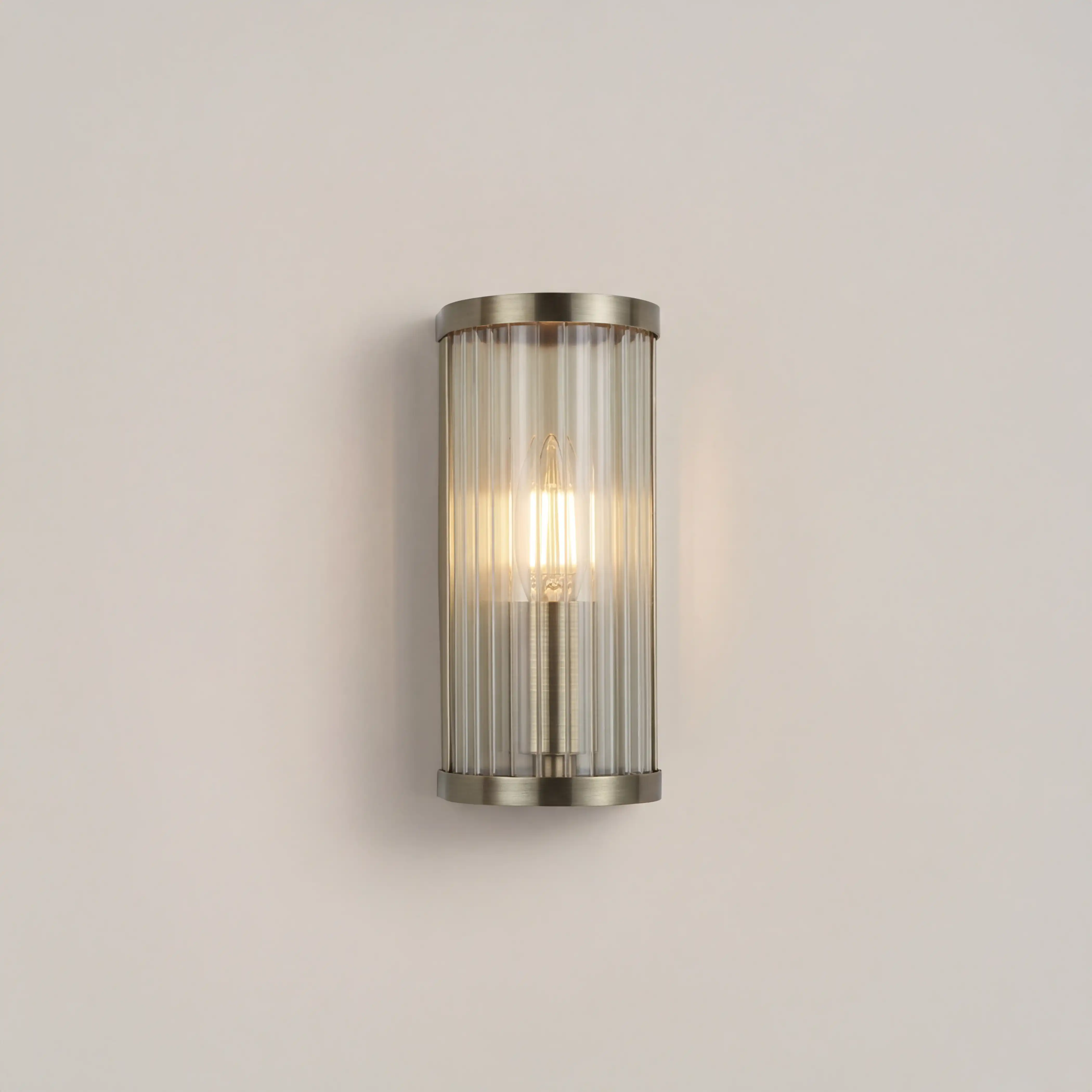 Ridgeton Wall Light | Ribbed Glass & Brass - Image 3