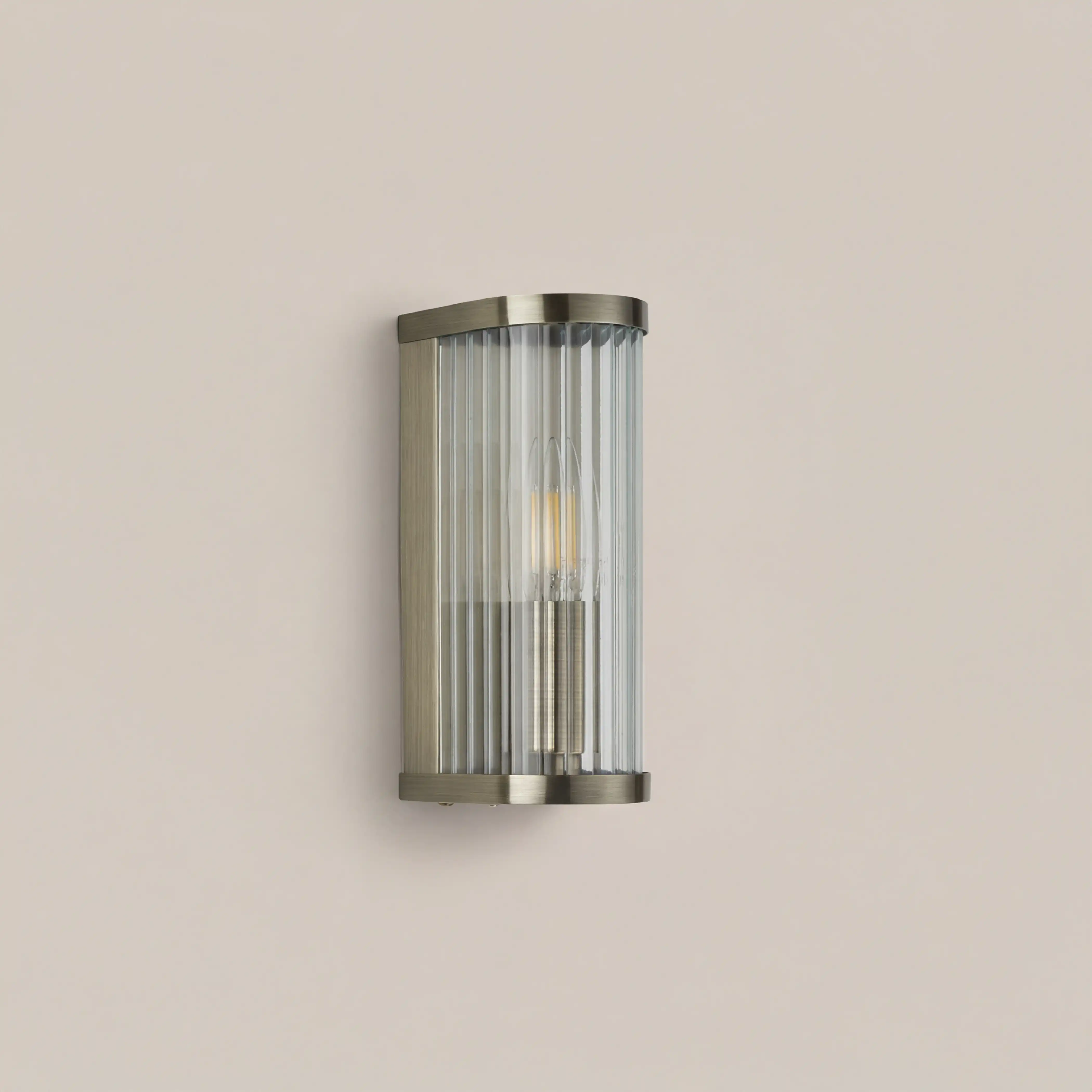 Ridgeton Wall Light | Ribbed Glass & Brass - Image 4