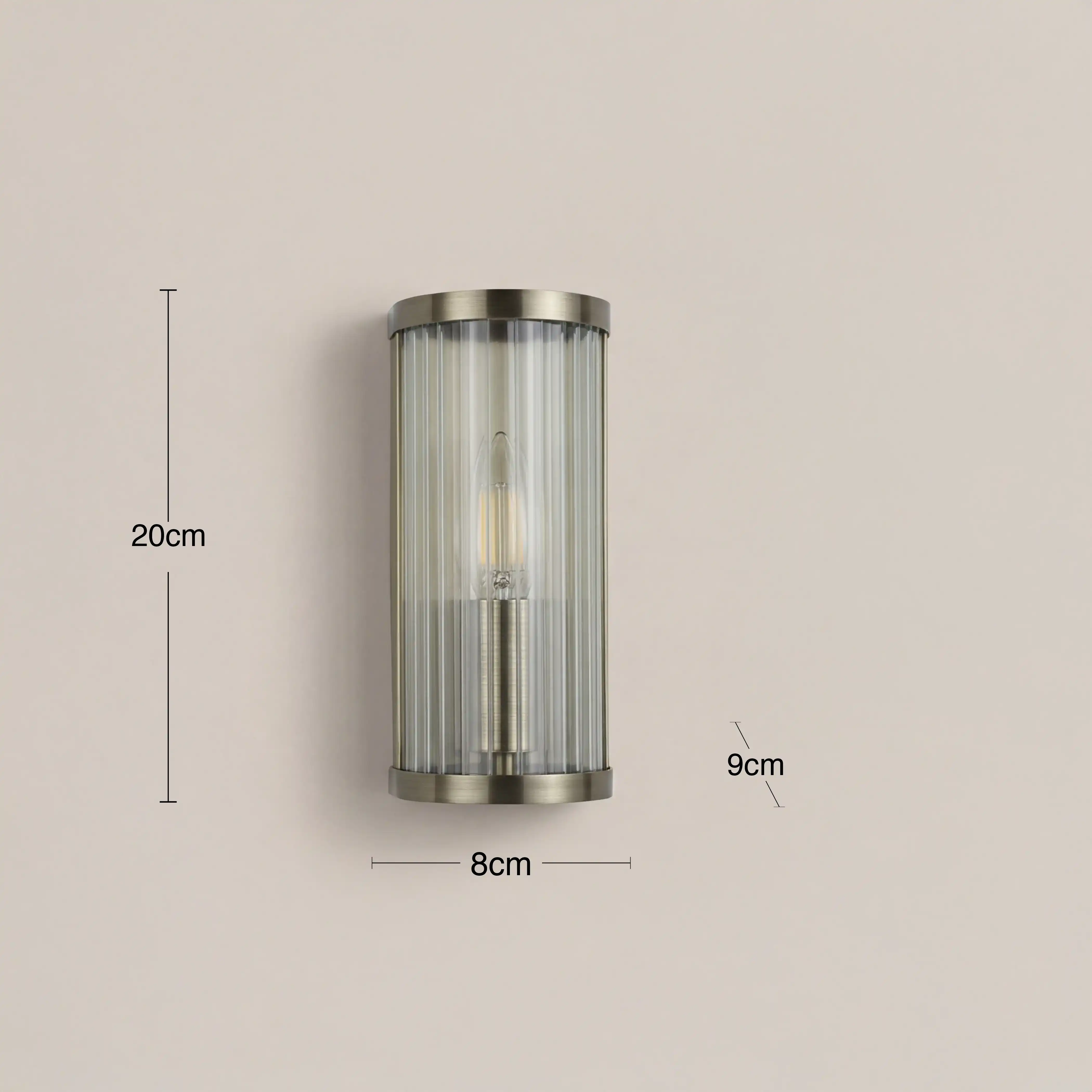 Ridgeton Wall Light | Ribbed Glass & Brass - Image 6