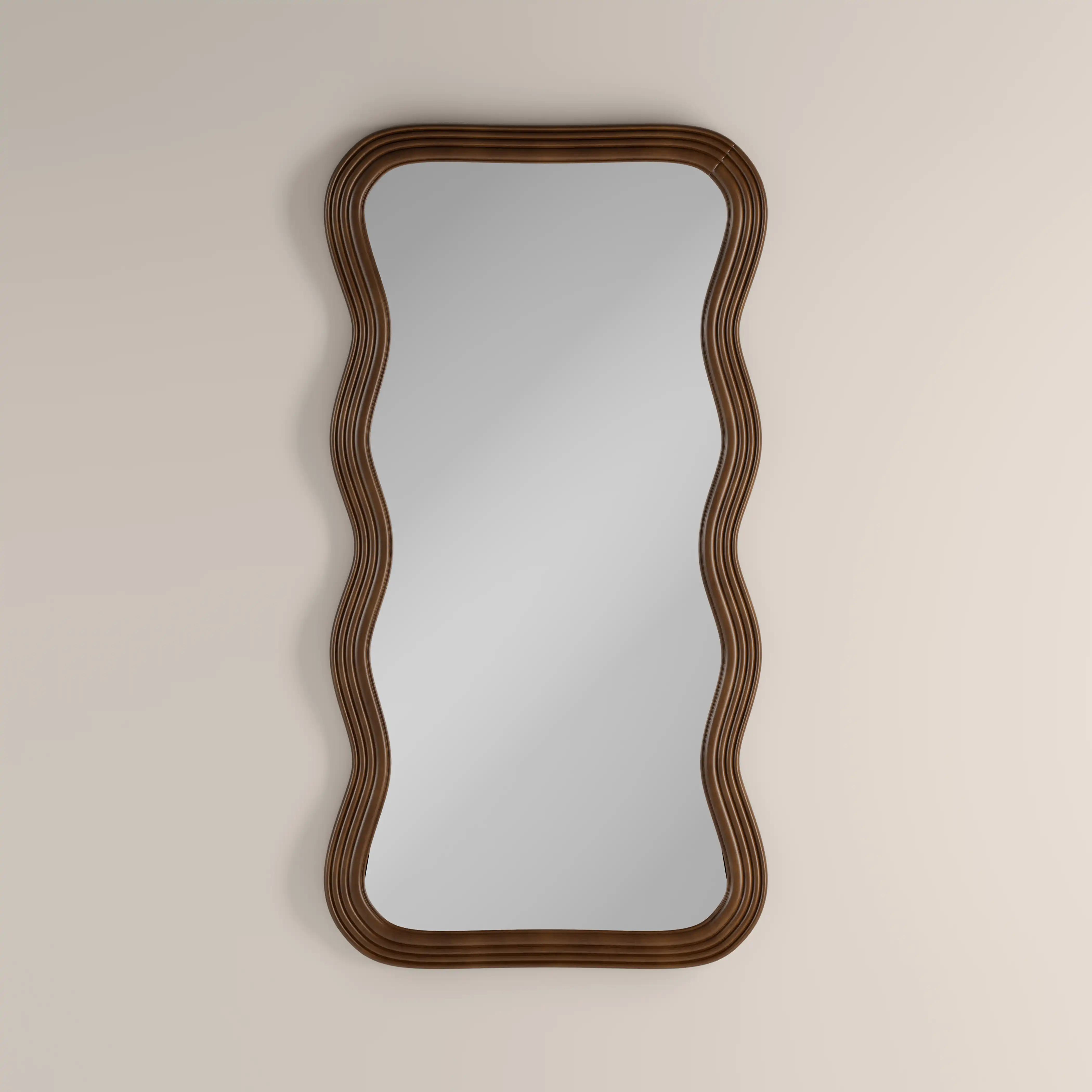 Ridley Wavy Full Length Mirror, 178 x 90 cm | Walnut