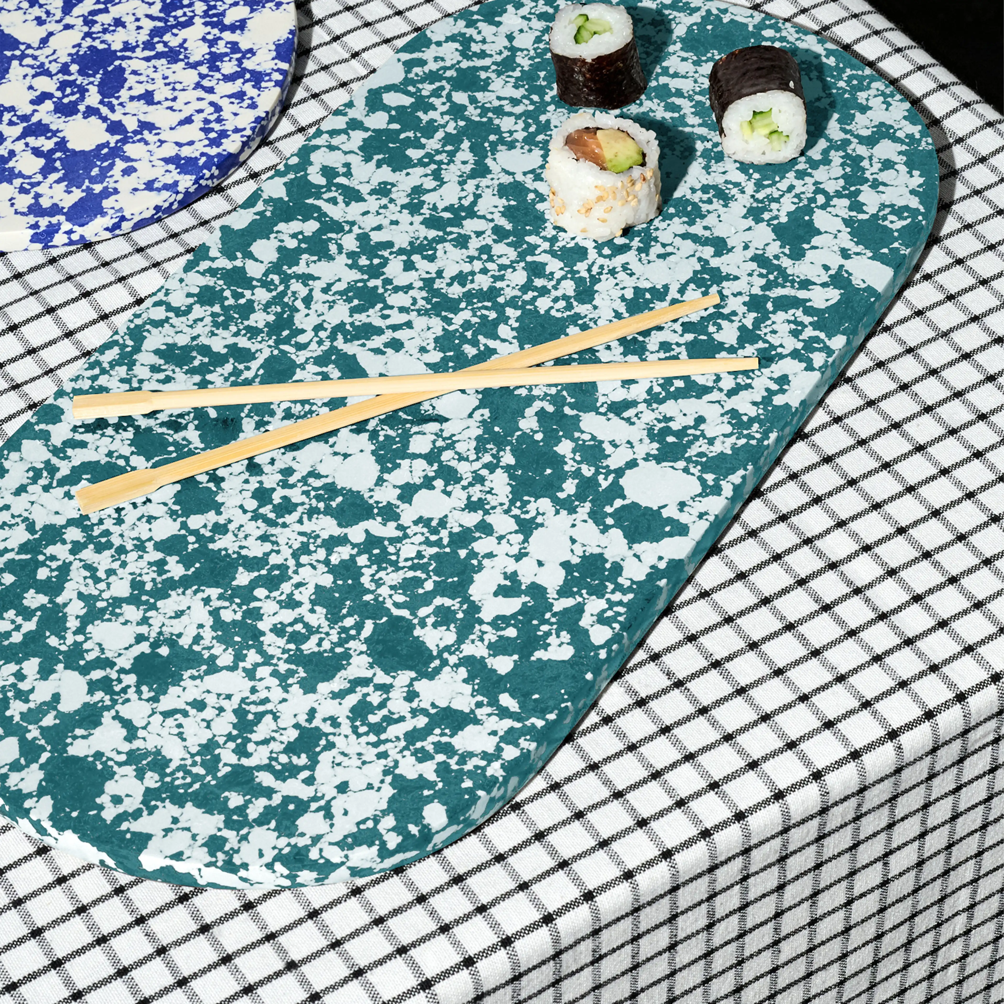 Rock Serving Tray | Forest Green & White