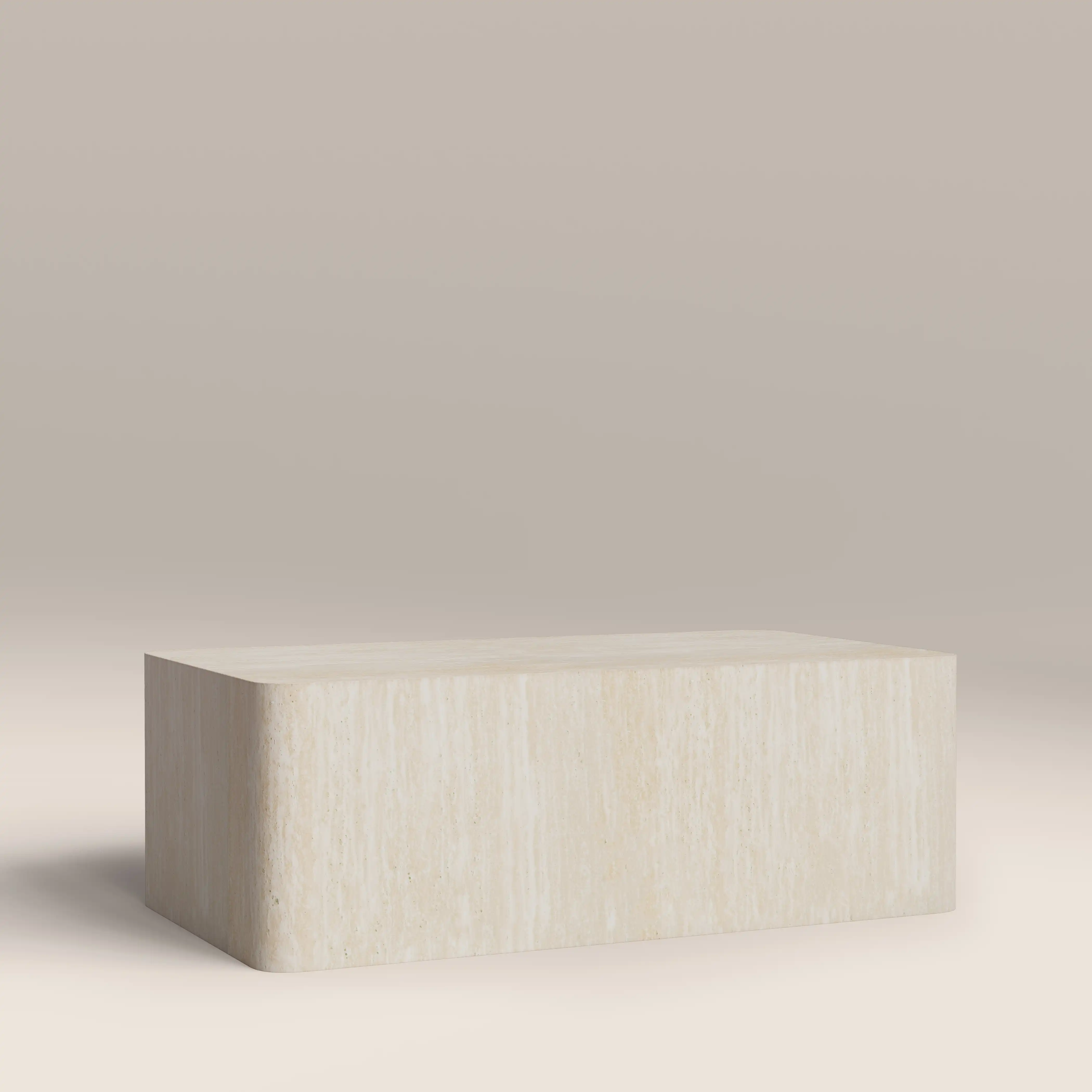 Sabel Rectangle Coffee Table | Natural Travertine Effect - Image 4