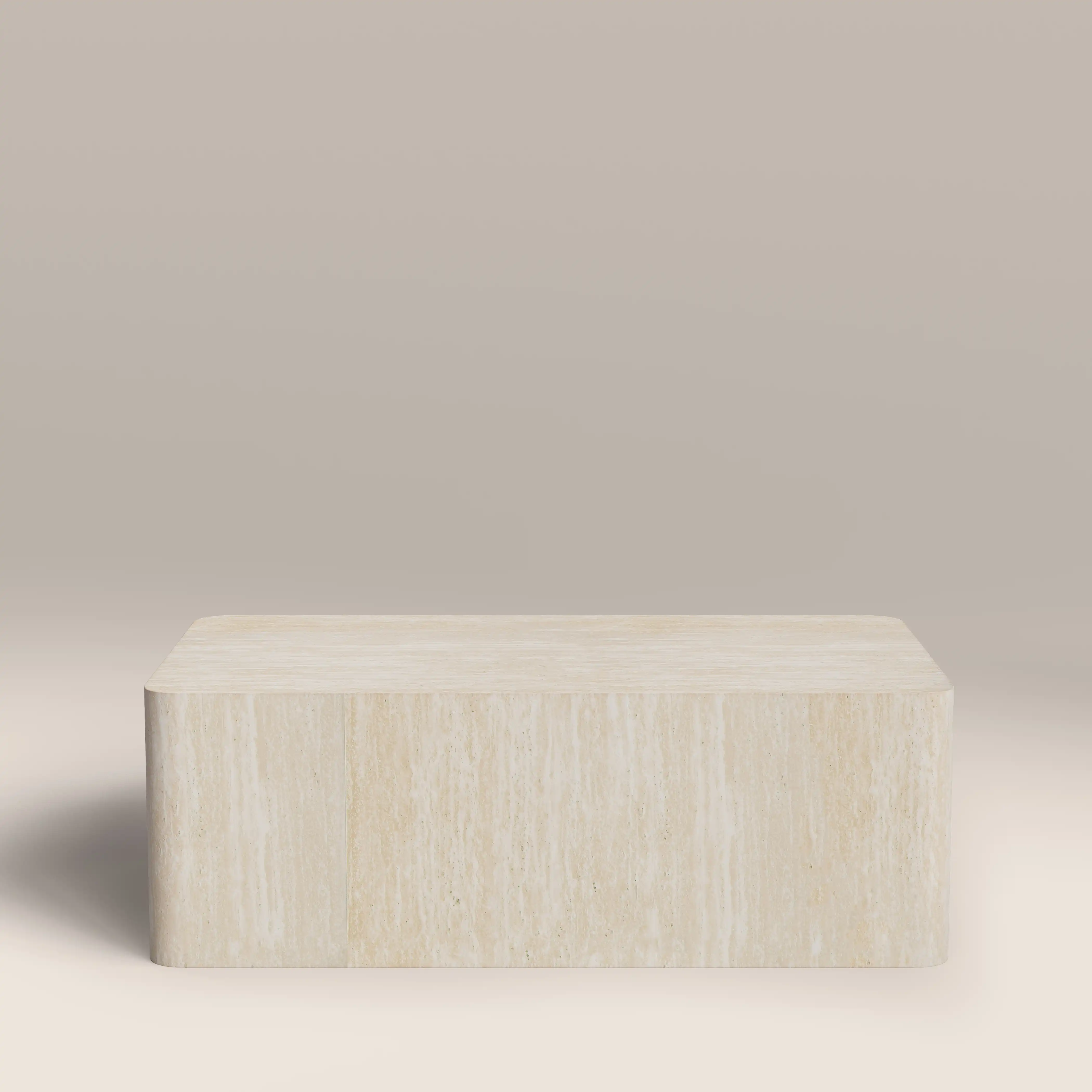 Sabel Rectangle Coffee Table | Natural Travertine Effect - Image 6