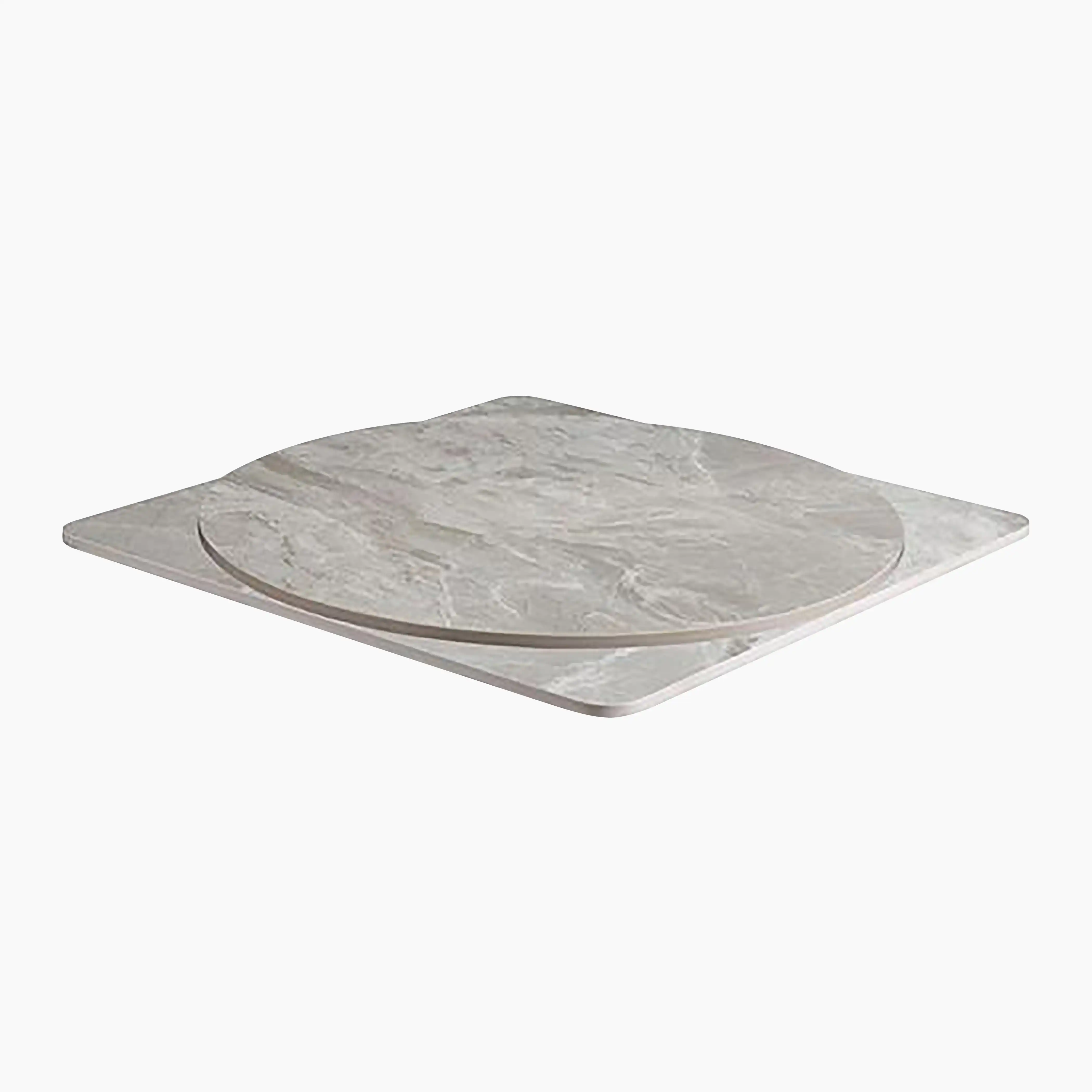 Safia Square Table Top | Grey Tundra Marble Effect - Image 4