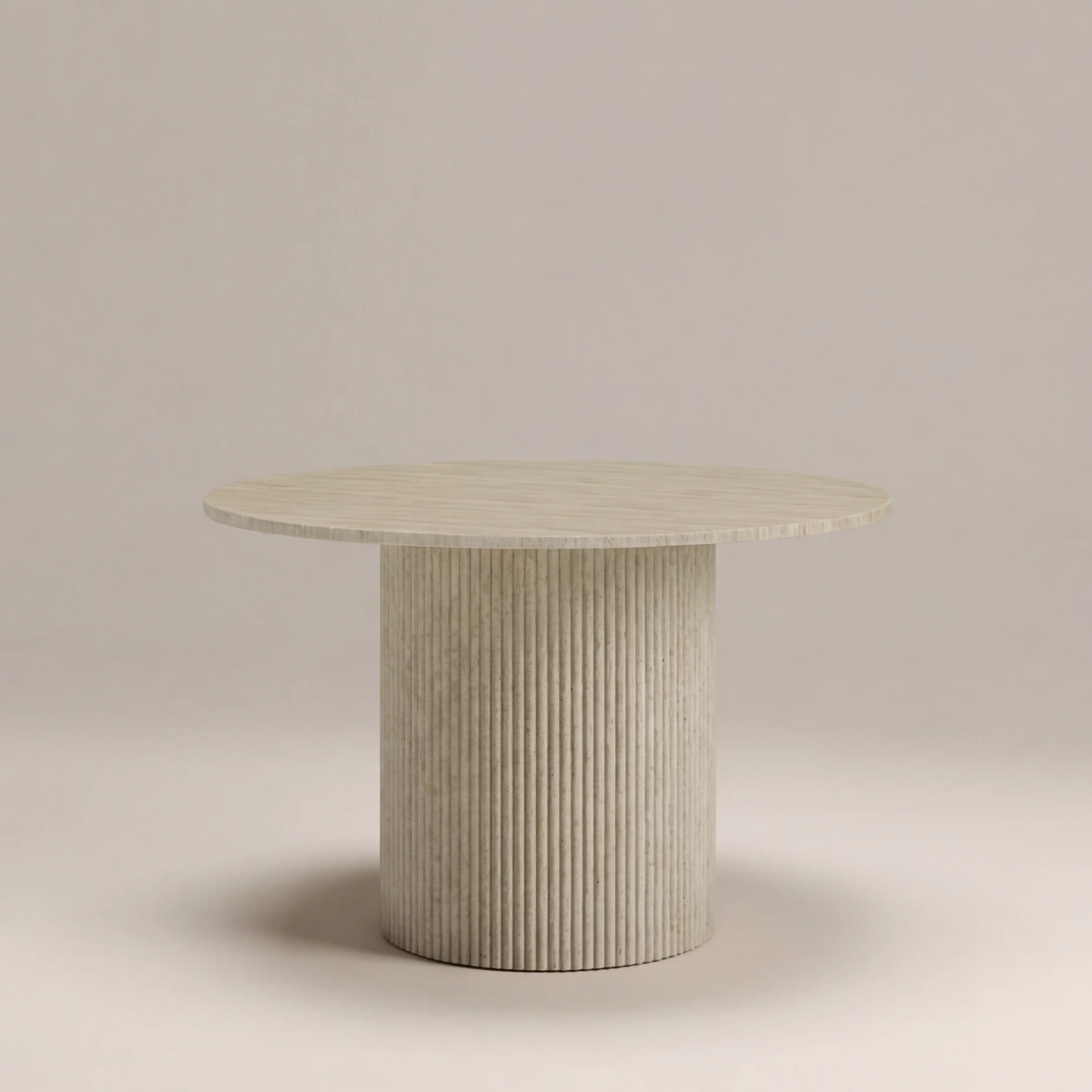 Santoria 4 Seat Round Dining Table | Natural Travertine Effect Stone - Image 2