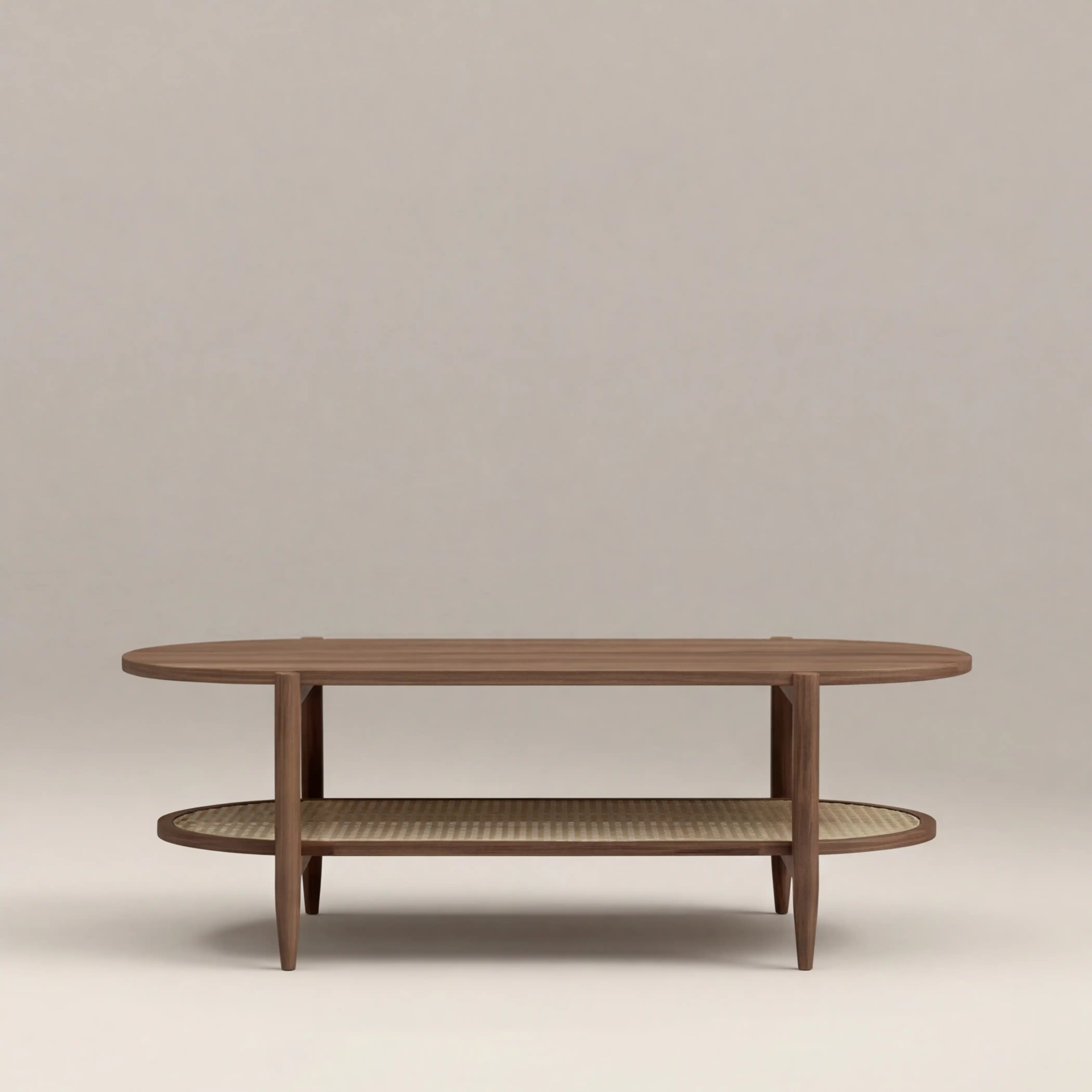 Soller Oval Wooden Coffee Table | Walnut & Natural - Image 2
